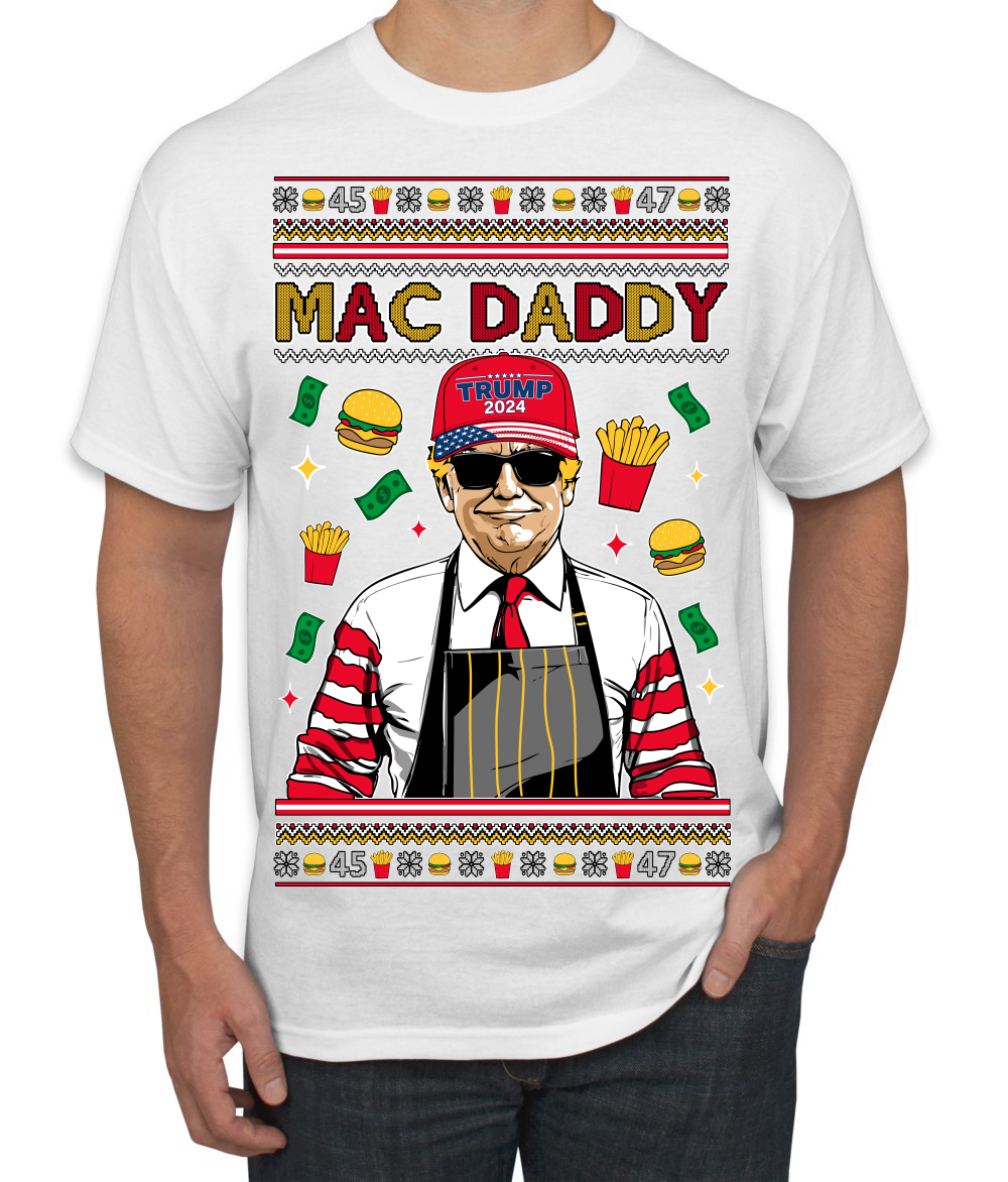 Mac Daddy Funny Viral Trump Meme Fast Food Fries Burgers Men's T-Shirt