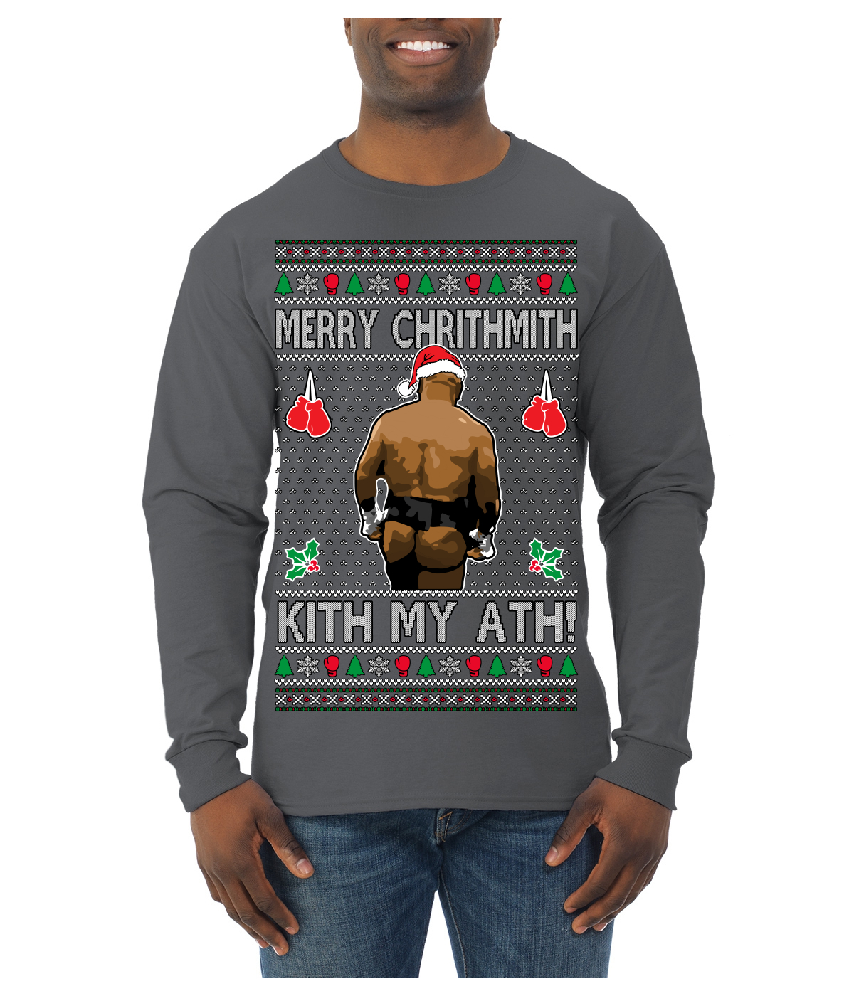 Kith My Ath Fight Meme Ugly Christmas Sweater Mens Long Sleeve Shirt