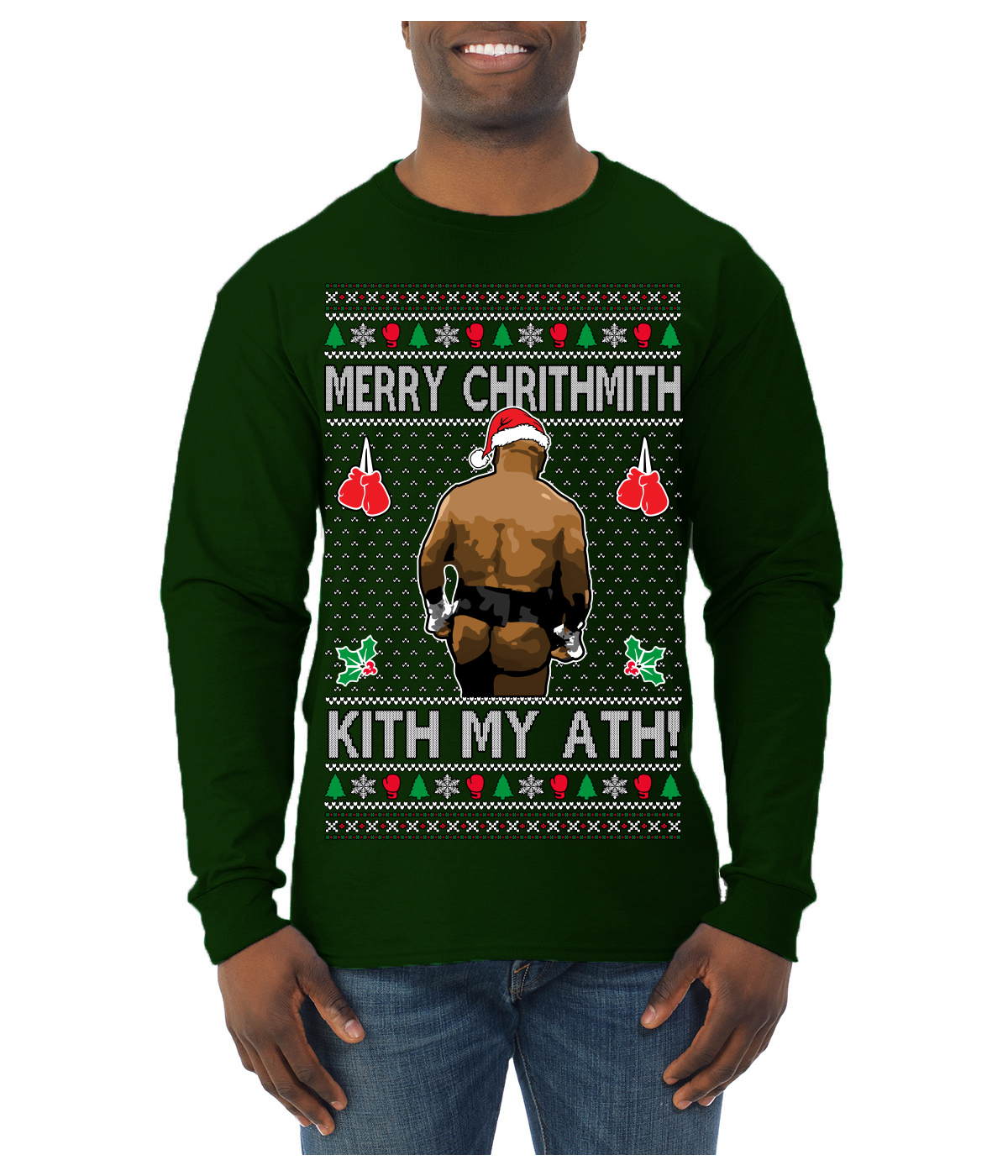 Kith My Ath Fight Meme Ugly Christmas Sweater Mens Long Sleeve Shirt