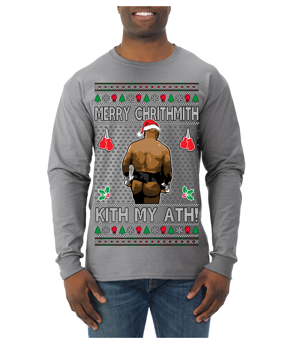 Kith My Ath Fight Meme Ugly Christmas Sweater Mens Long Sleeve Shirt