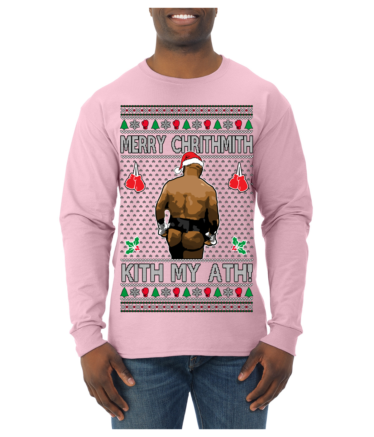 Kith My Ath Fight Meme Ugly Christmas Sweater Mens Long Sleeve Shirt