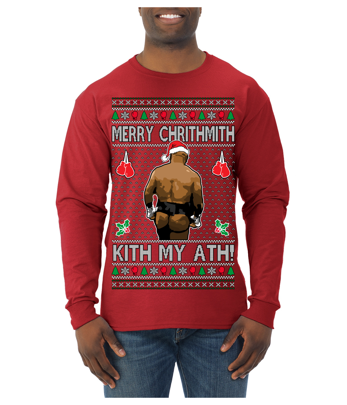 Kith My Ath Fight Meme Ugly Christmas Sweater Mens Long Sleeve Shirt