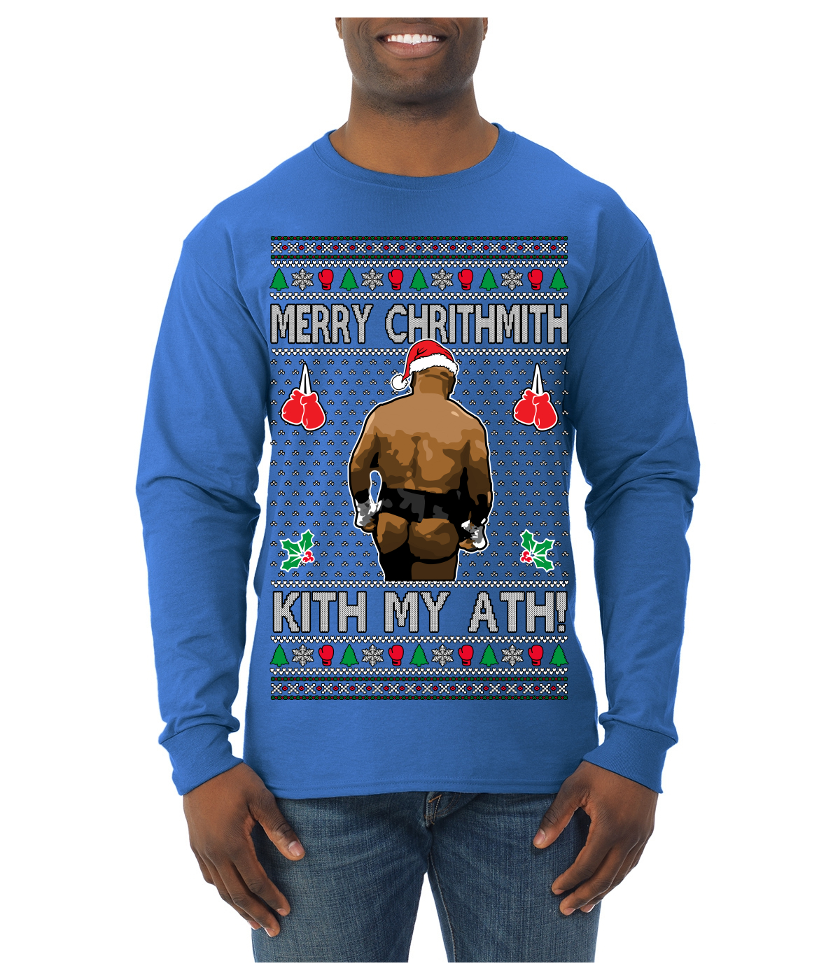 Kith My Ath Fight Meme Ugly Christmas Sweater Mens Long Sleeve Shirt