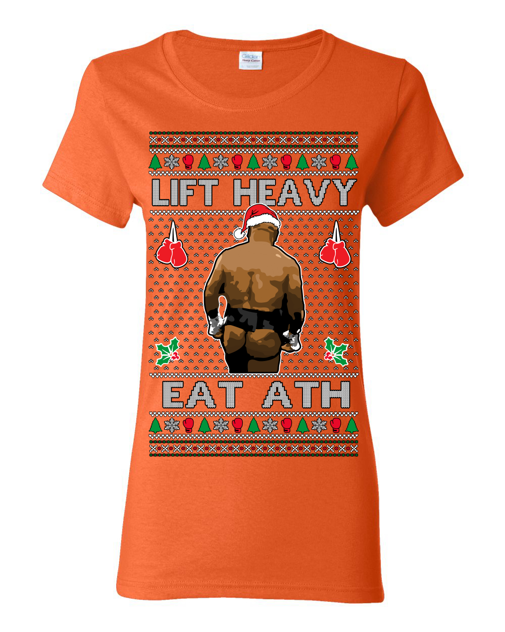 Lift Heavy Eat Ath Meme Ugly Christmas Sweater Womens Graphic Shirt