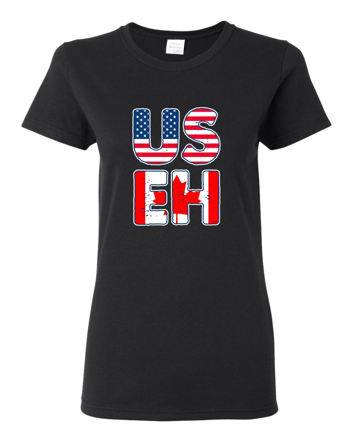 US Eh Funny USA United States Canada Flag 51st State Womens Graphic T-Shirt