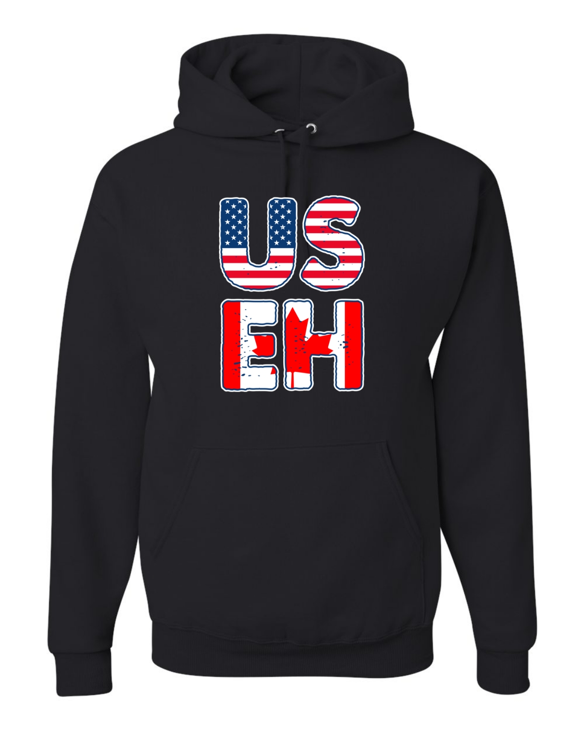 US Eh Funny USA United States Canada Flag 51st State Unisex Hoodie Sweatshirt