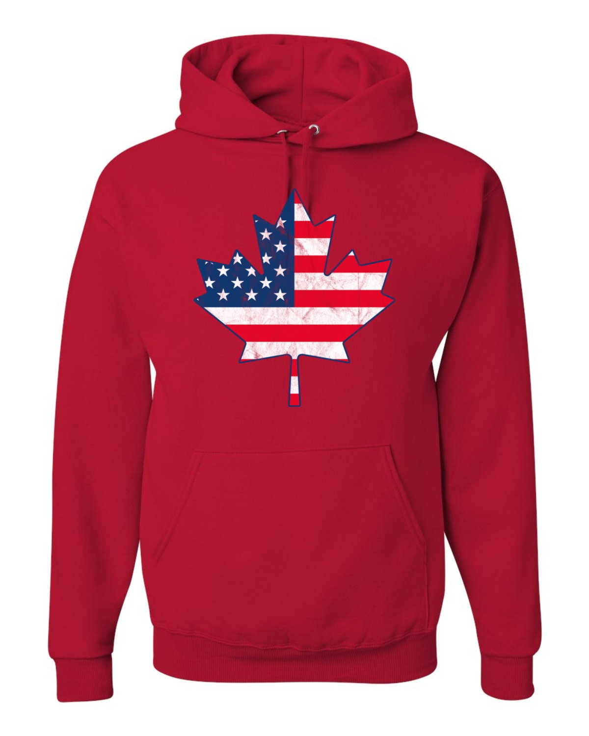 Funny USA Canadian Flag Parody Iconic Canada Maple Leaf Unisex Hoodie Sweatshirt - Picture 7 of 13