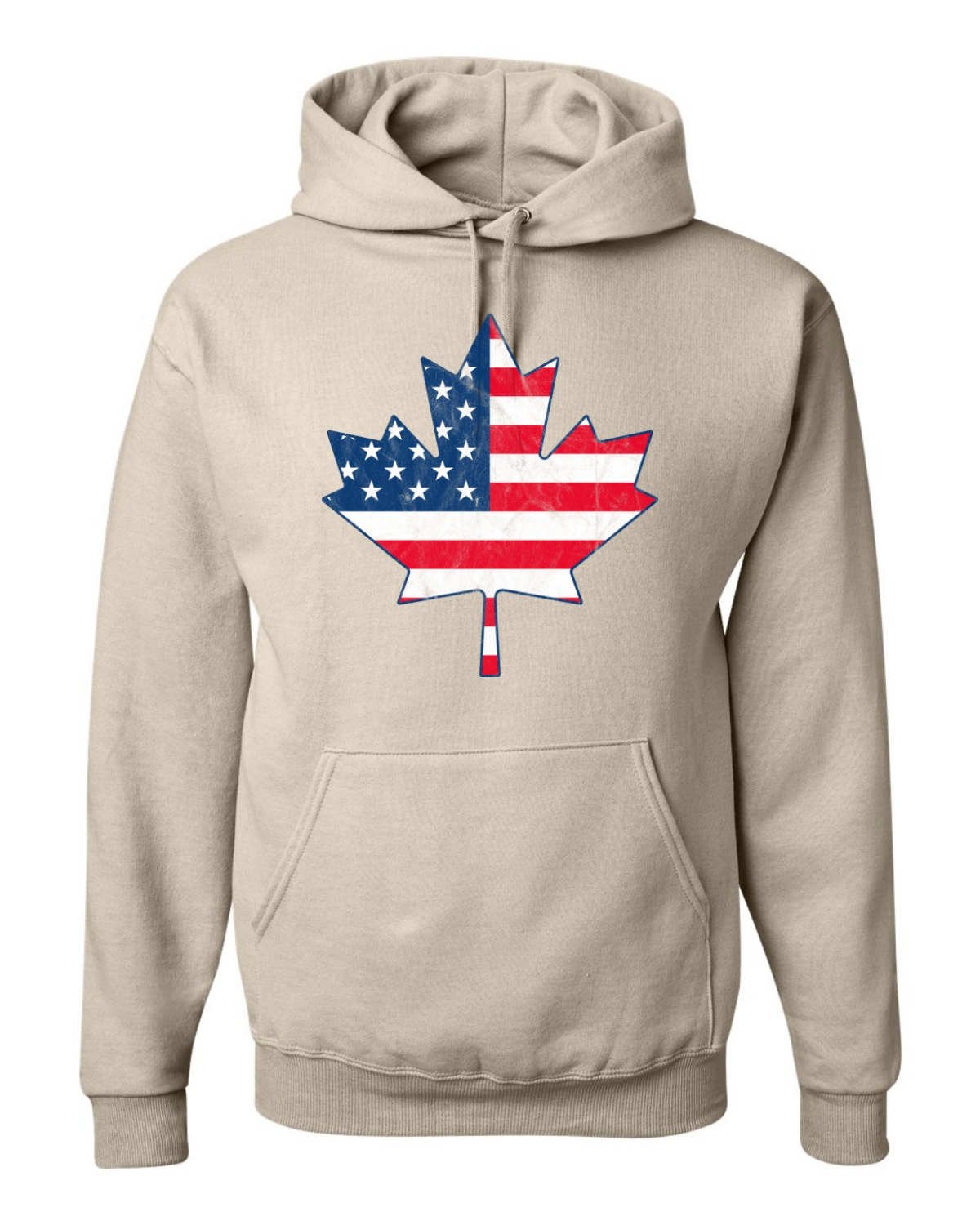 Funny USA Canadian Flag Parody Iconic Canada Maple Leaf Unisex Hoodie Sweatshirt - Picture 13 of 13