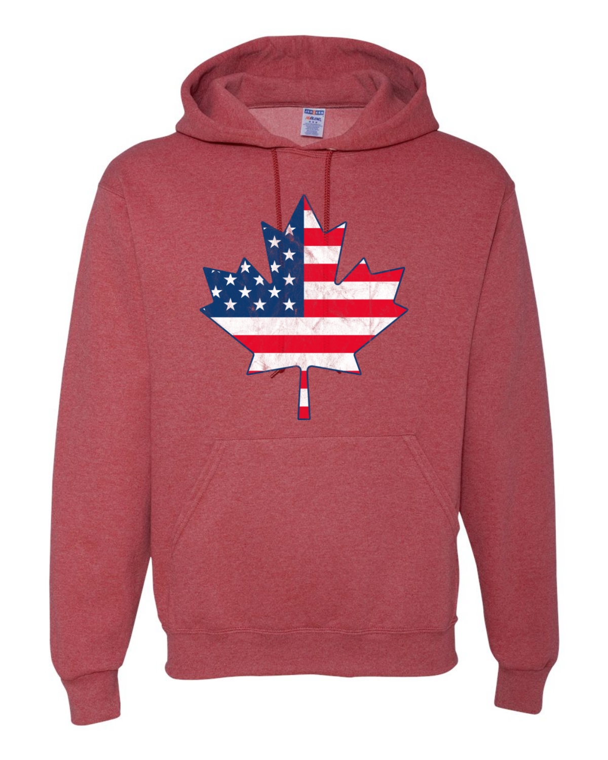 Funny USA Canadian Flag Parody Iconic Canada Maple Leaf Unisex Hoodie Sweatshirt - Picture 11 of 13