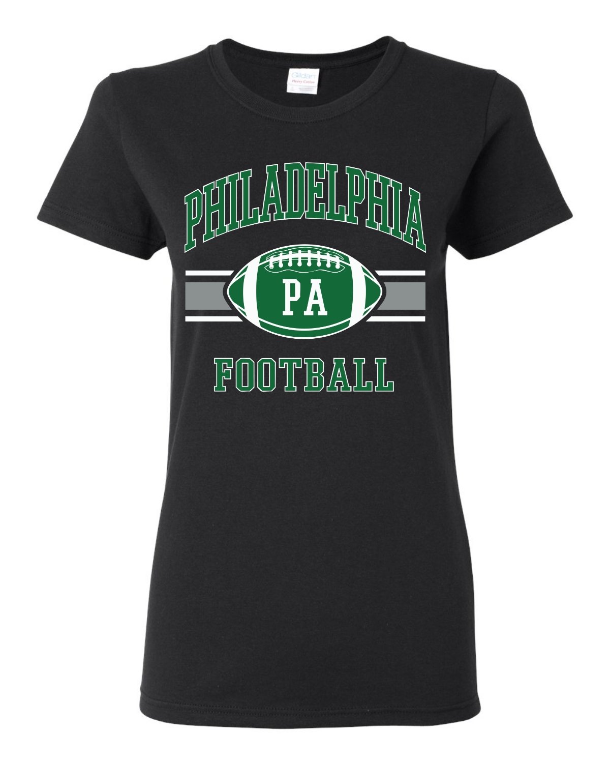 Philly PA Football Classic Retro Stripe Logo Kelly Green Sports Womens T-Shirt