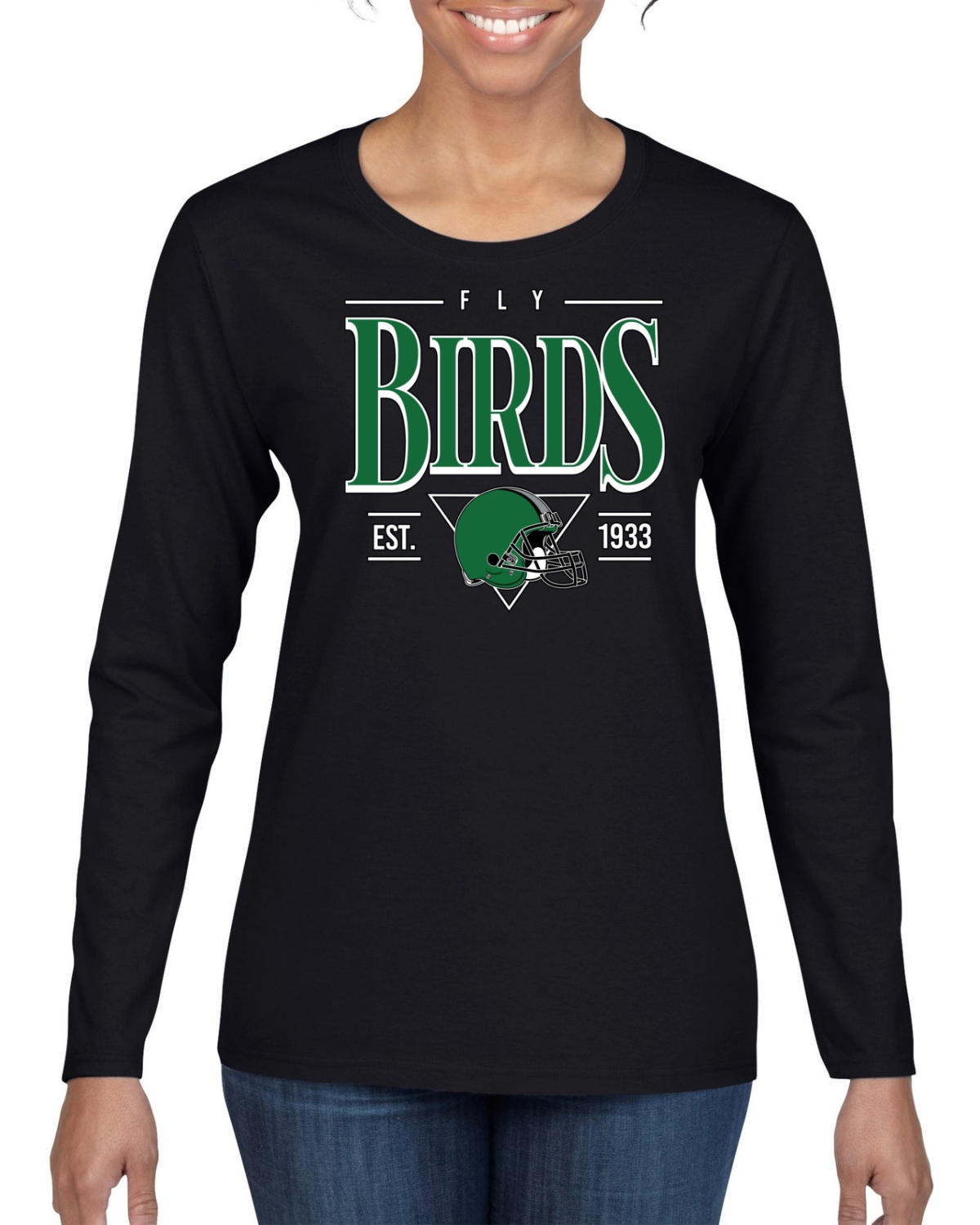 Fly Birds Est 1933 Philly PA Football Classic Retro Sports Womens Long Sleeve