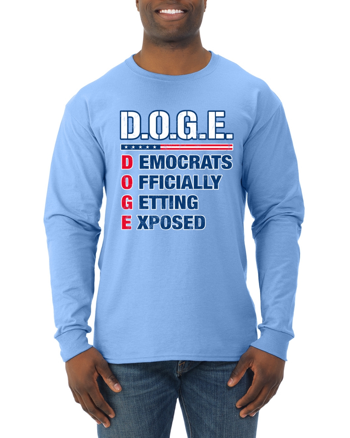 DOGE Democrats Officially Getting Exposed Acrostichon Herren Langarmshirt - Bild 11 von 11