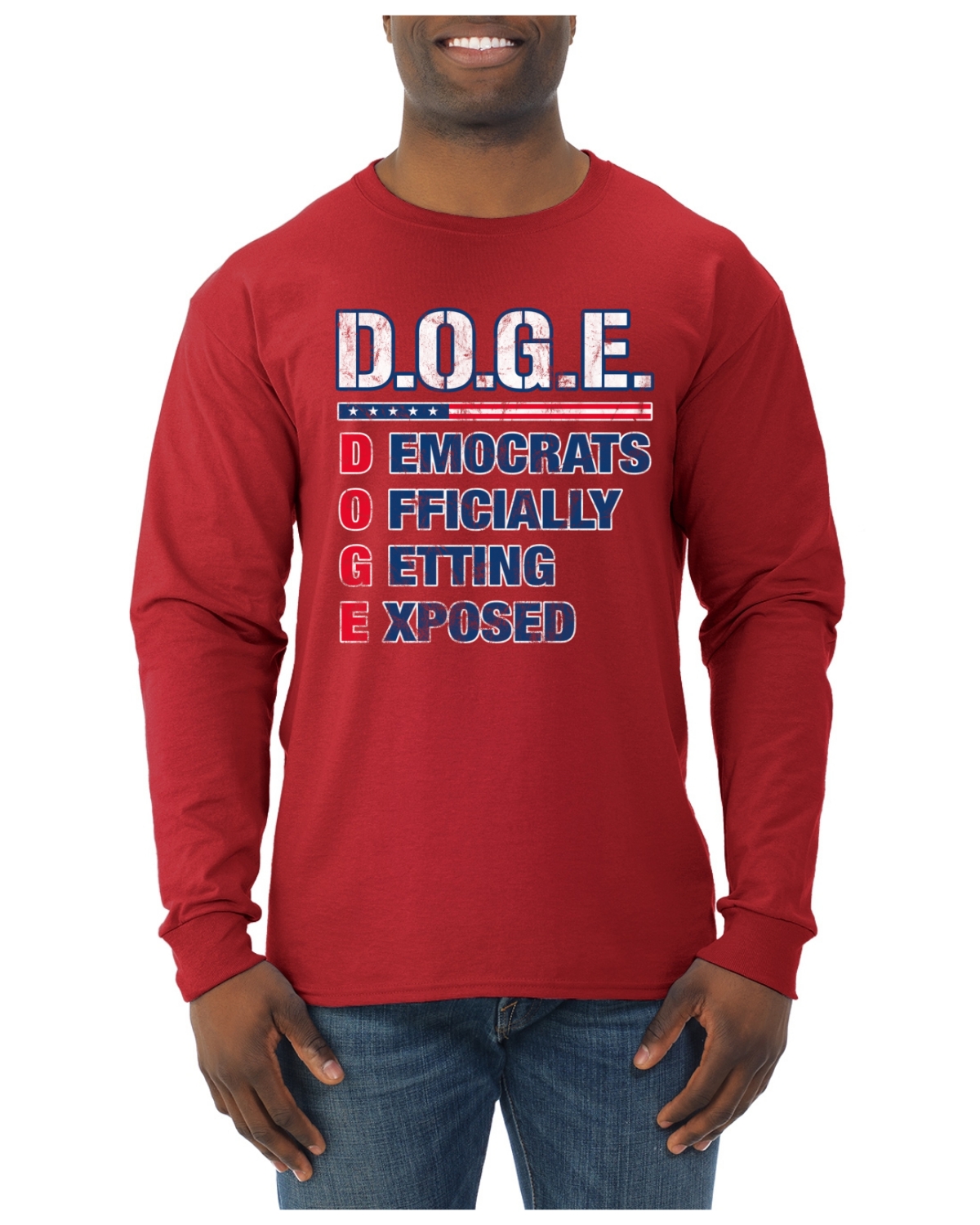 DOGE Democrats Officially Getting Exposed Acrostichon Herren Langarmshirt - Bild 7 von 11