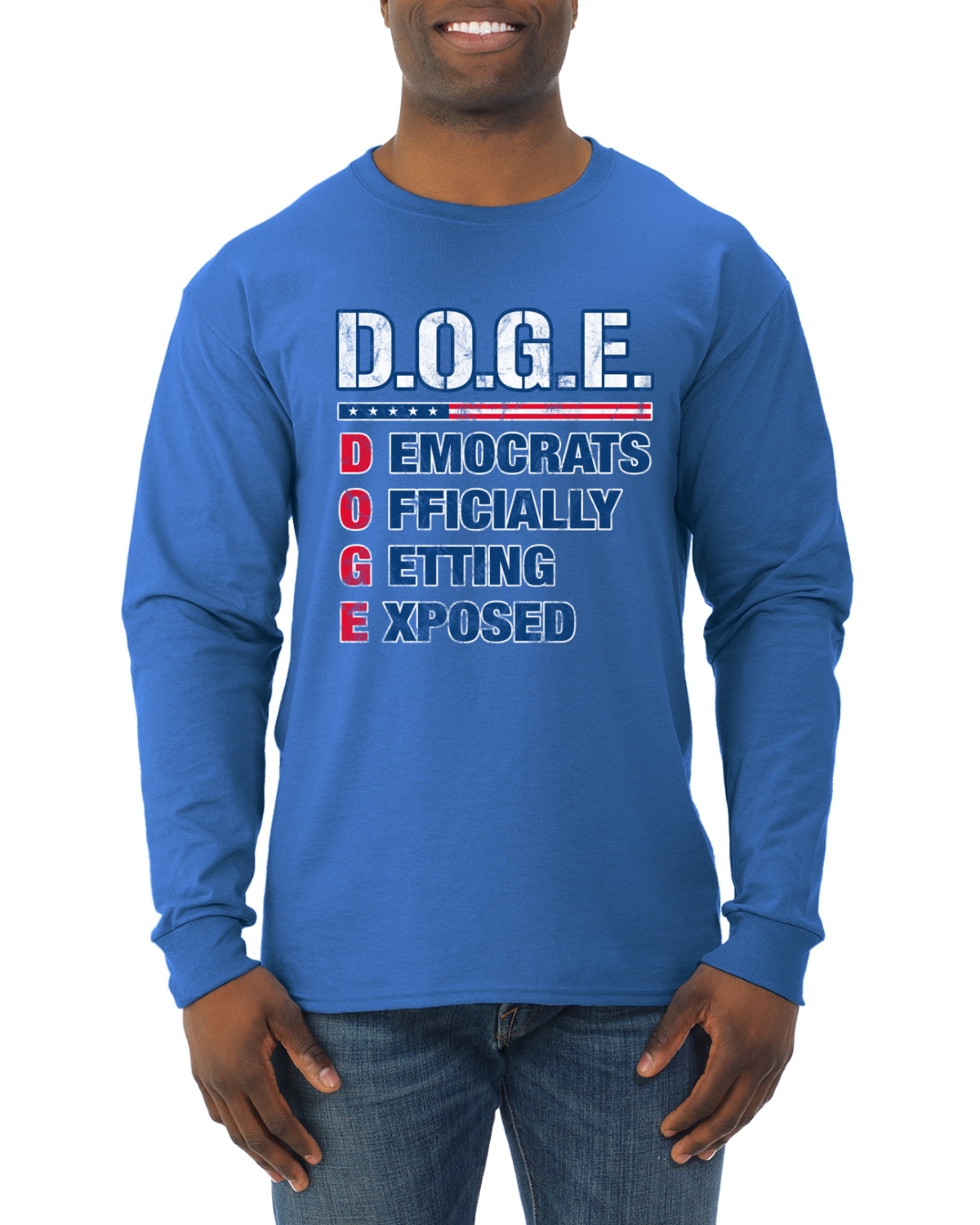 DOGE Democrats Officially Getting Exposed Acrostichon Herren Langarmshirt - Bild 8 von 11