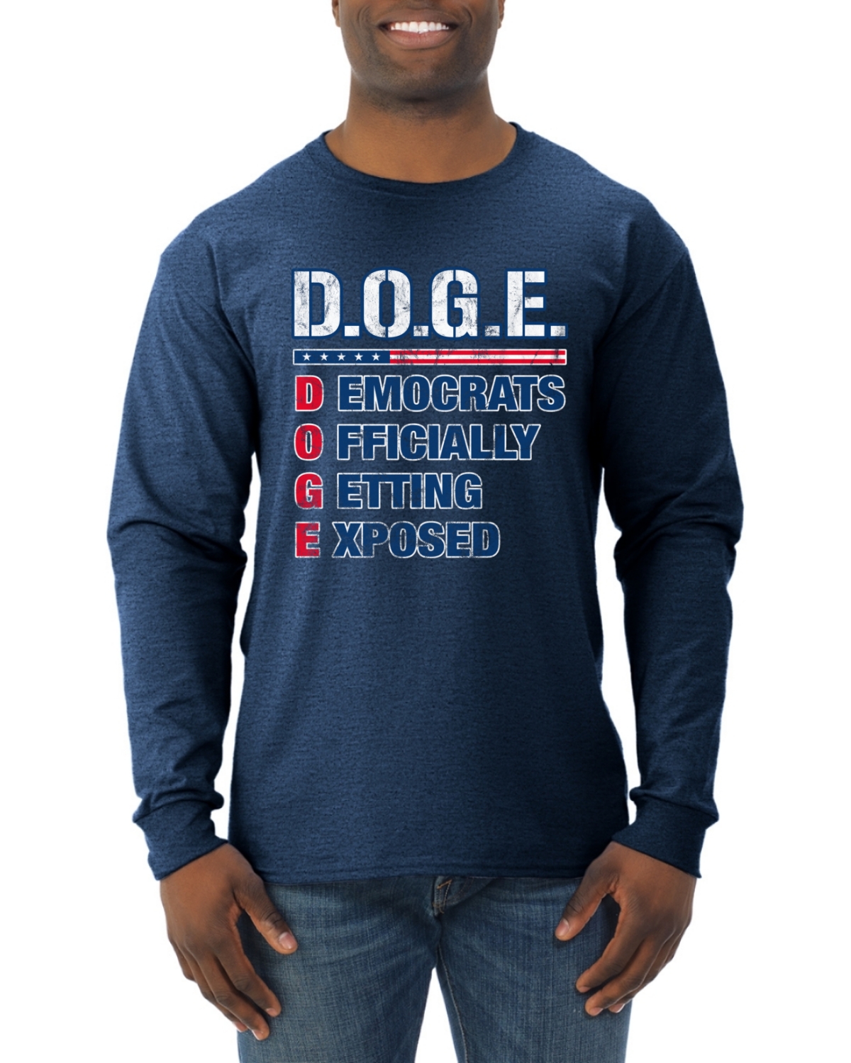 DOGE Democrats Officially Getting Exposed Acrostichon Herren Langarmshirt - Bild 9 von 11