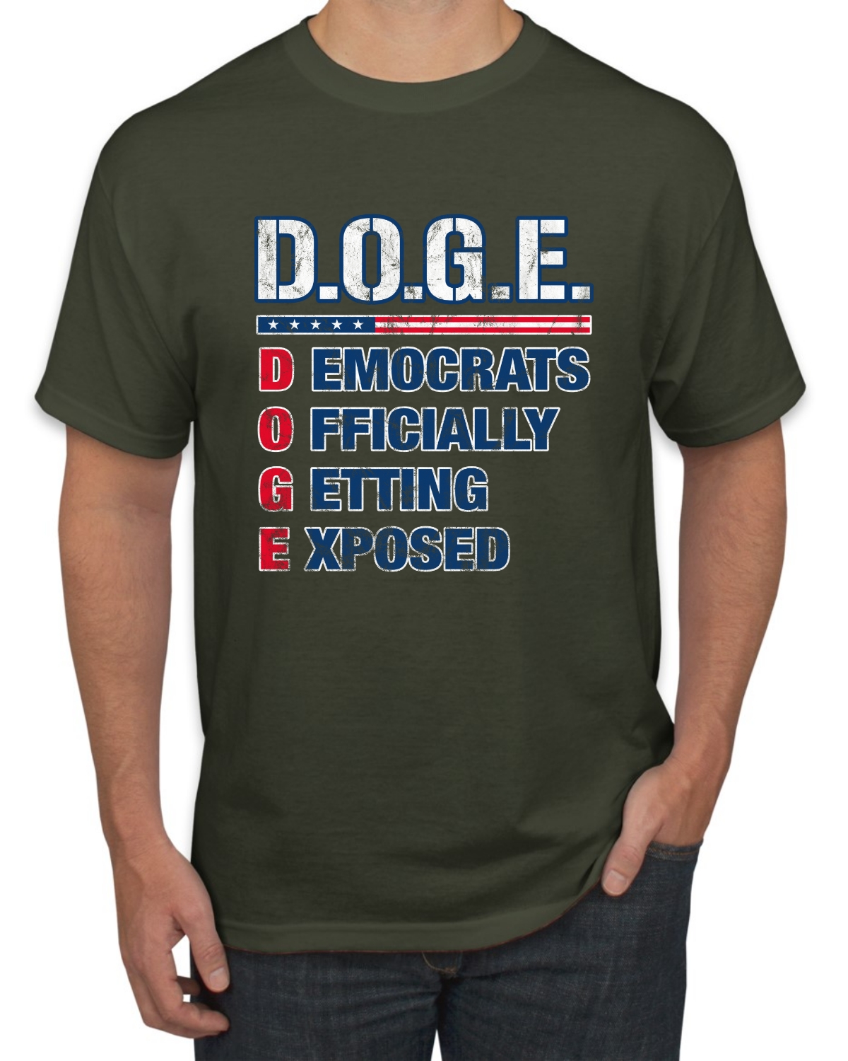 Camiseta para hombre DOGE Democrats oficialmente expuesta acróstica - Imagen 13 de 14