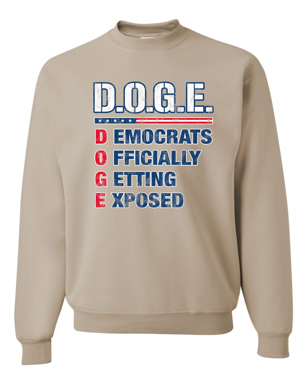 DOGE Democrats Officially Getting Exposed Acrostic Crewneck Sweatshirt - Bild 12 von 12