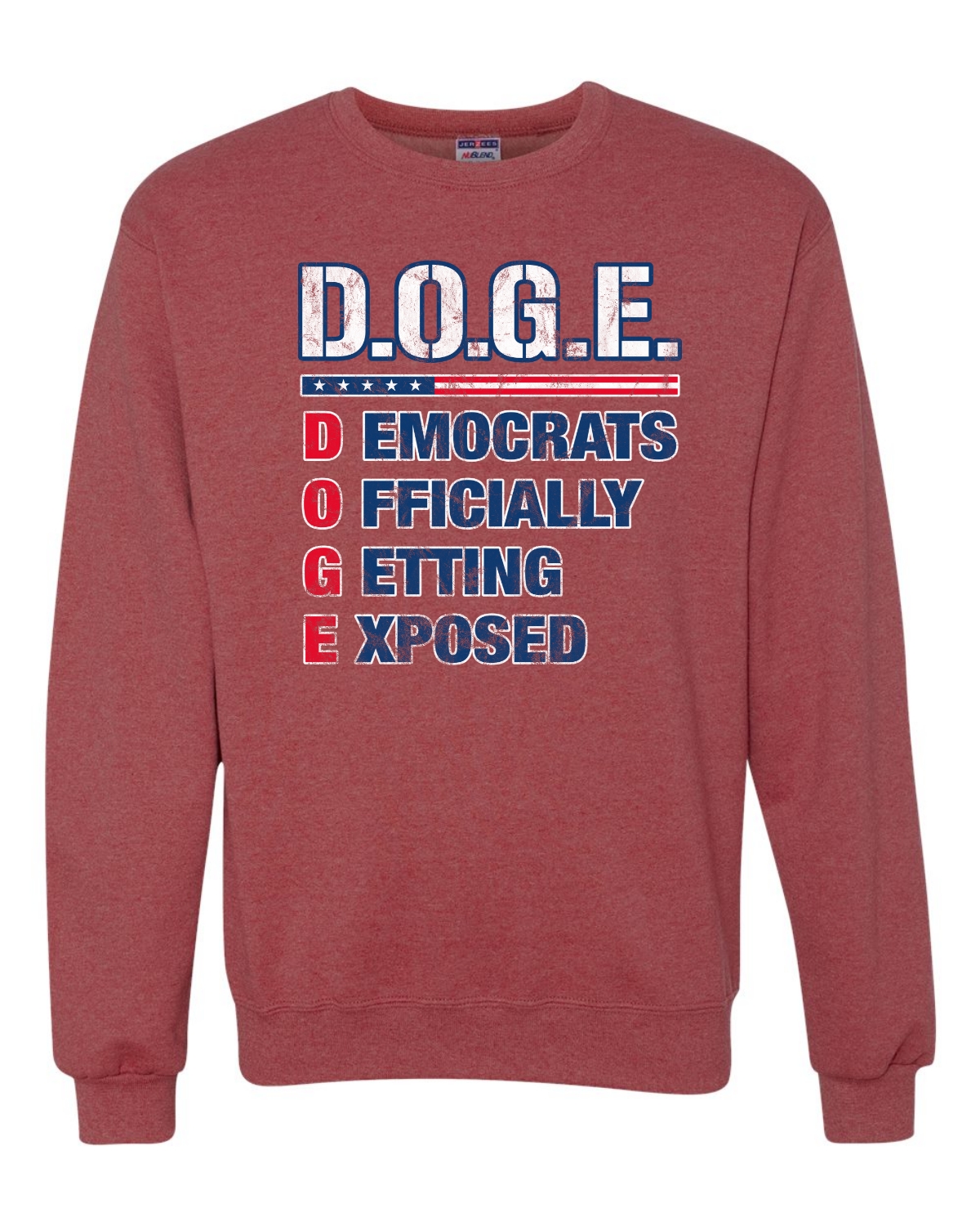 DOGE Democrats Officially Getting Exposed Acrostic Crewneck Sweatshirt - Bild 11 von 12