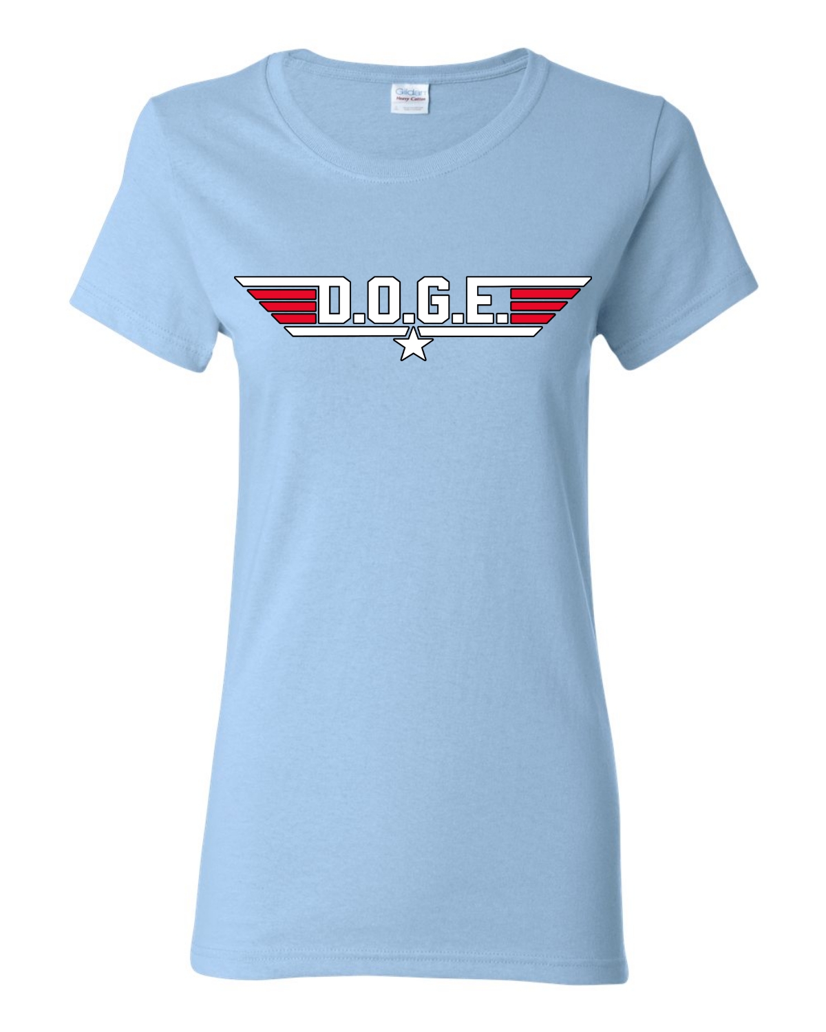 DOGE Red White Classic 80s Parody Logo Democrats Womens Graphic T-Shirt - Picture 9 of 9
