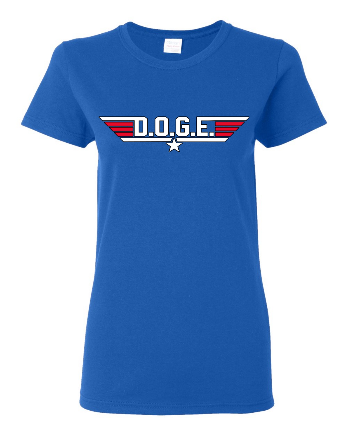 DOGE Red White Classic 80s Parody Logo Democrats Womens Graphic T-Shirt - Picture 8 of 9