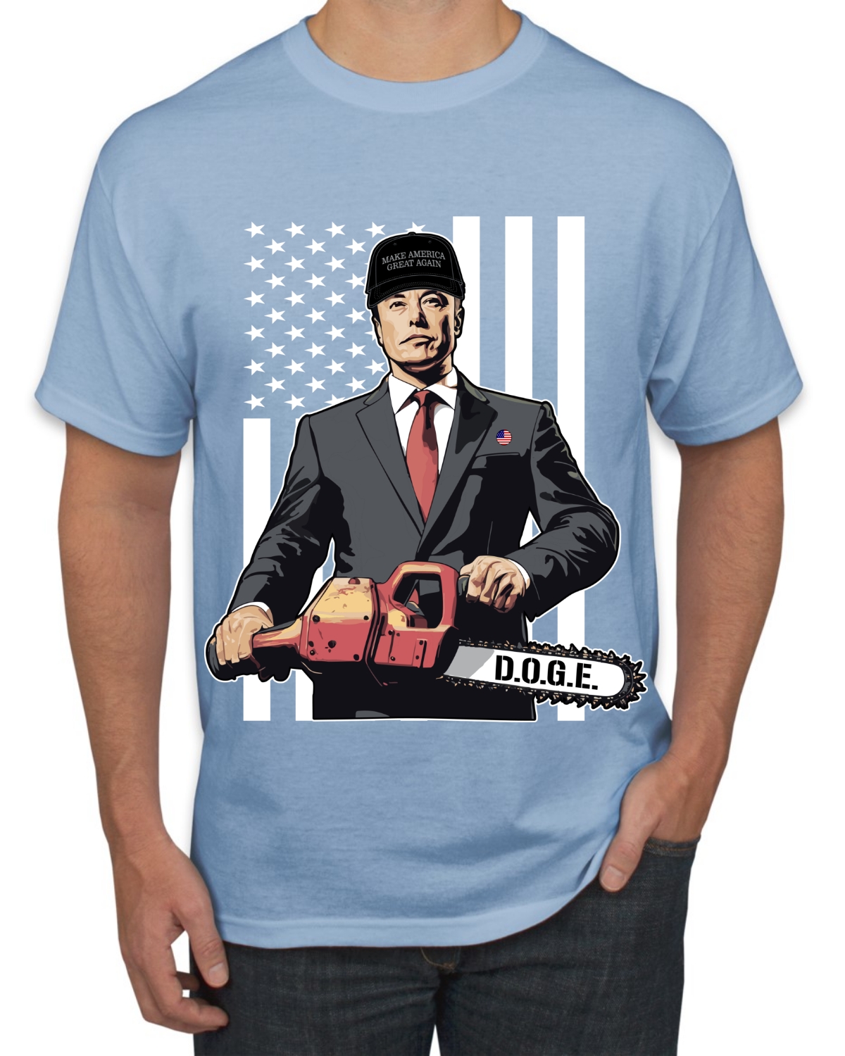 Elon Musk Chainsaw Viral Meme DOGE Dark MAGA Quote Men's T-Shirt - Picture 12 of 14