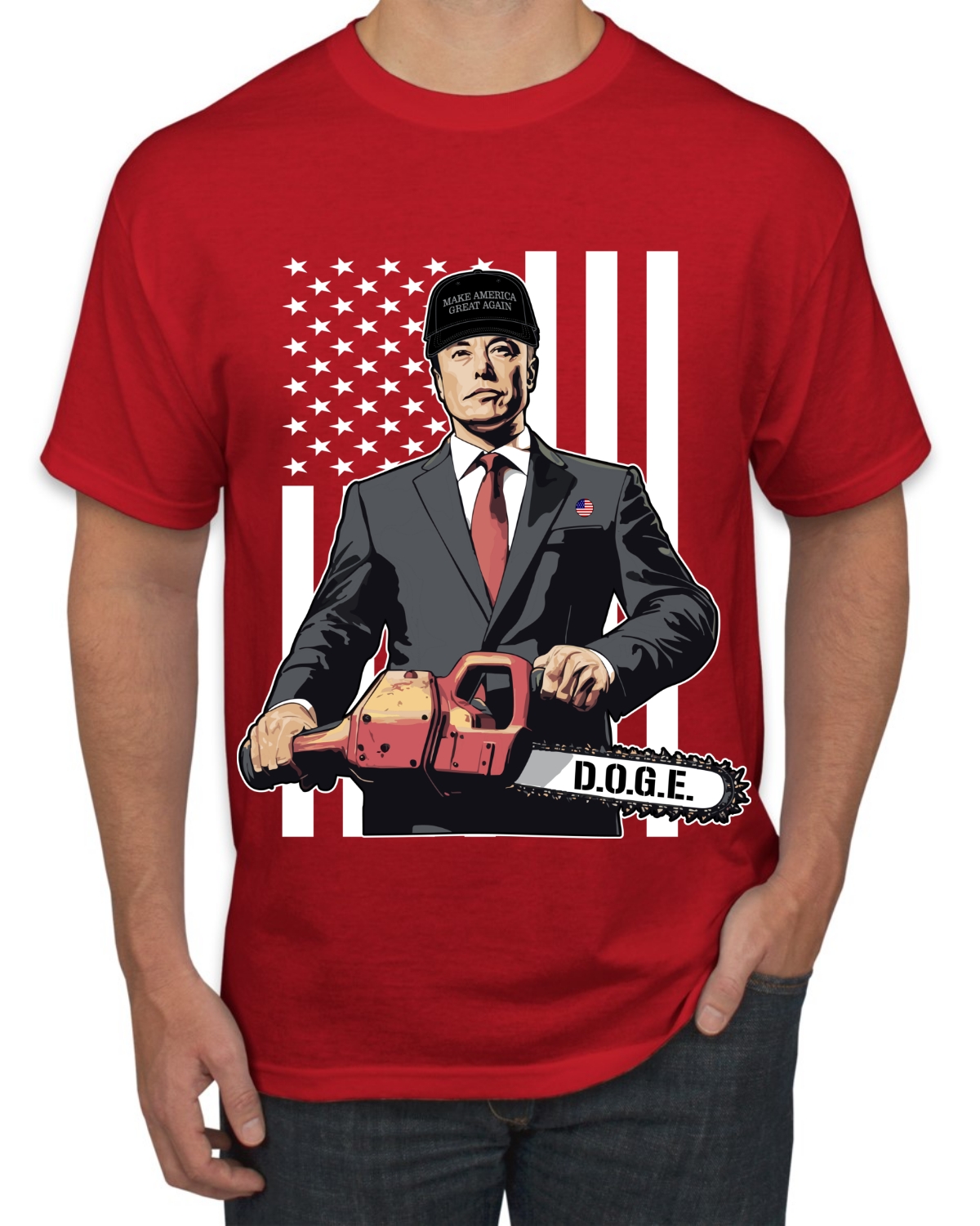 Elon Musk Chainsaw Viral Meme DOGE Dark MAGA Quote Men's T-Shirt - Picture 7 of 14