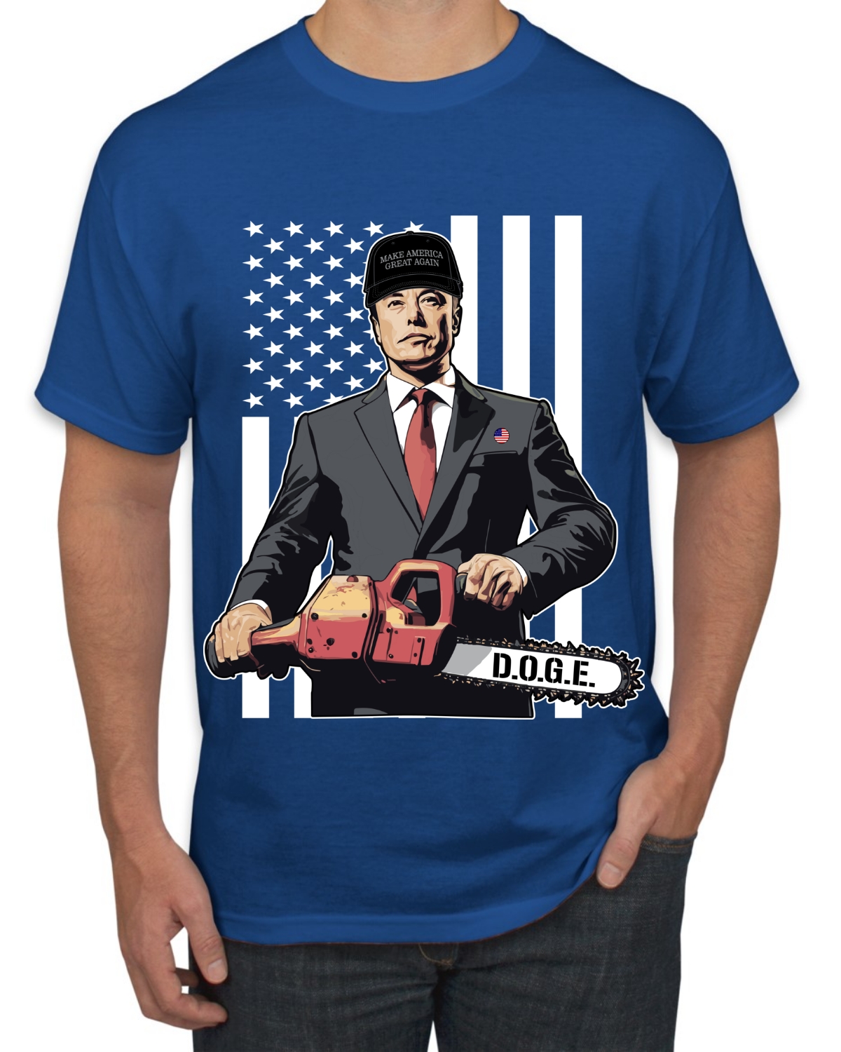 Elon Musk Chainsaw Viral Meme DOGE Dark MAGA Quote Men's T-Shirt - Picture 8 of 14