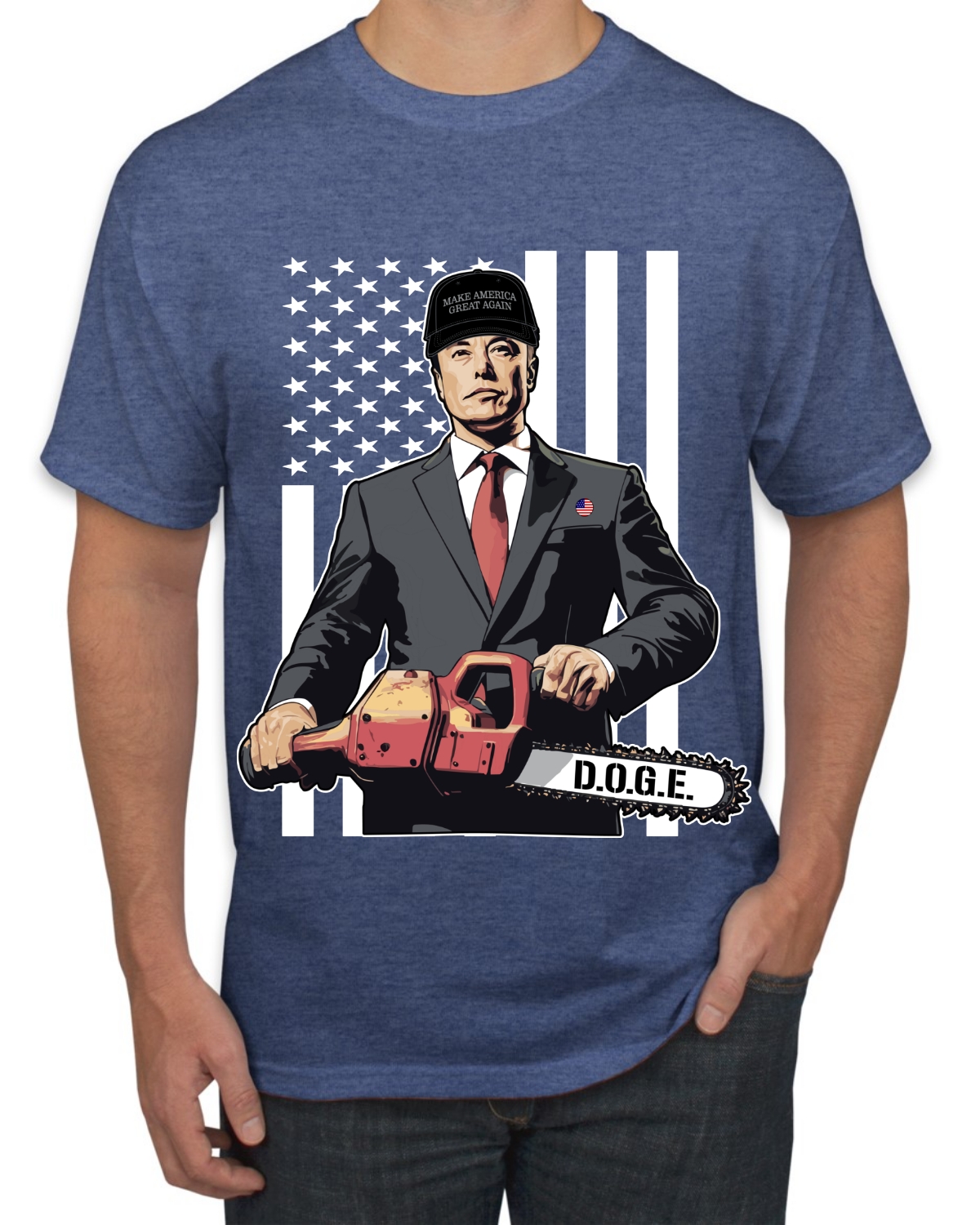 Elon Musk Chainsaw Viral Meme DOGE Dark MAGA Quote Men's T-Shirt - Picture 9 of 14