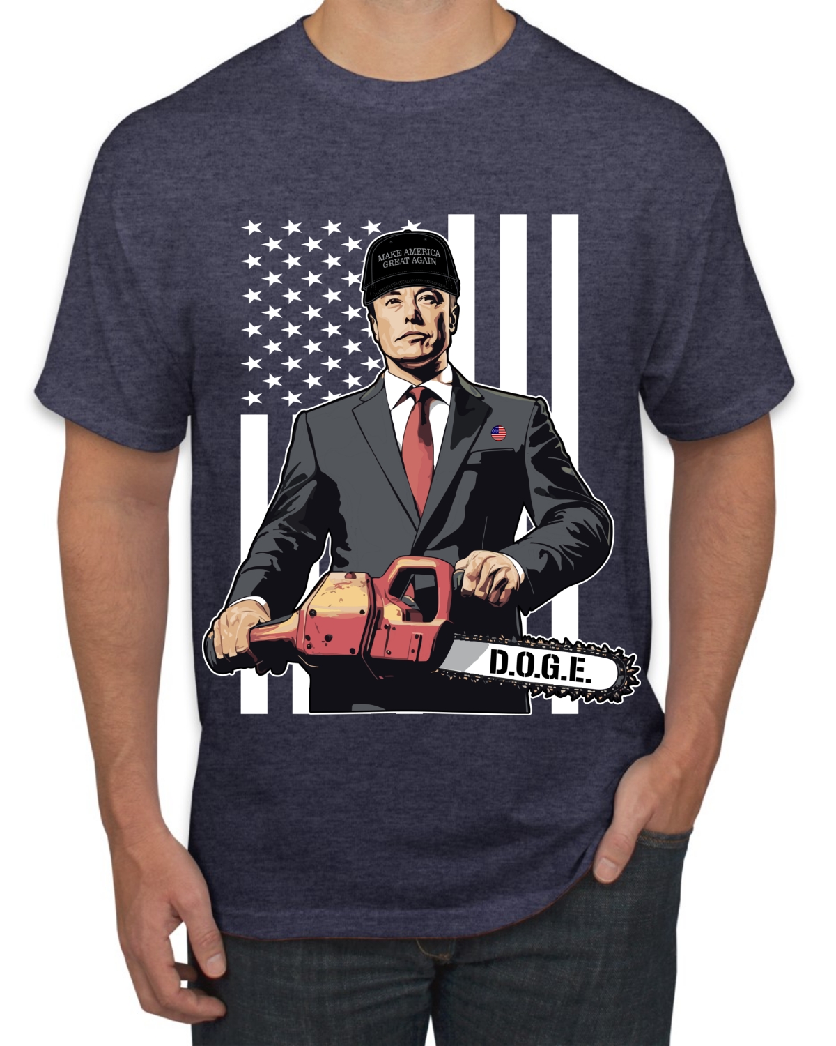 Elon Musk Chainsaw Viral Meme DOGE Dark MAGA Quote Men's T-Shirt - Picture 10 of 14