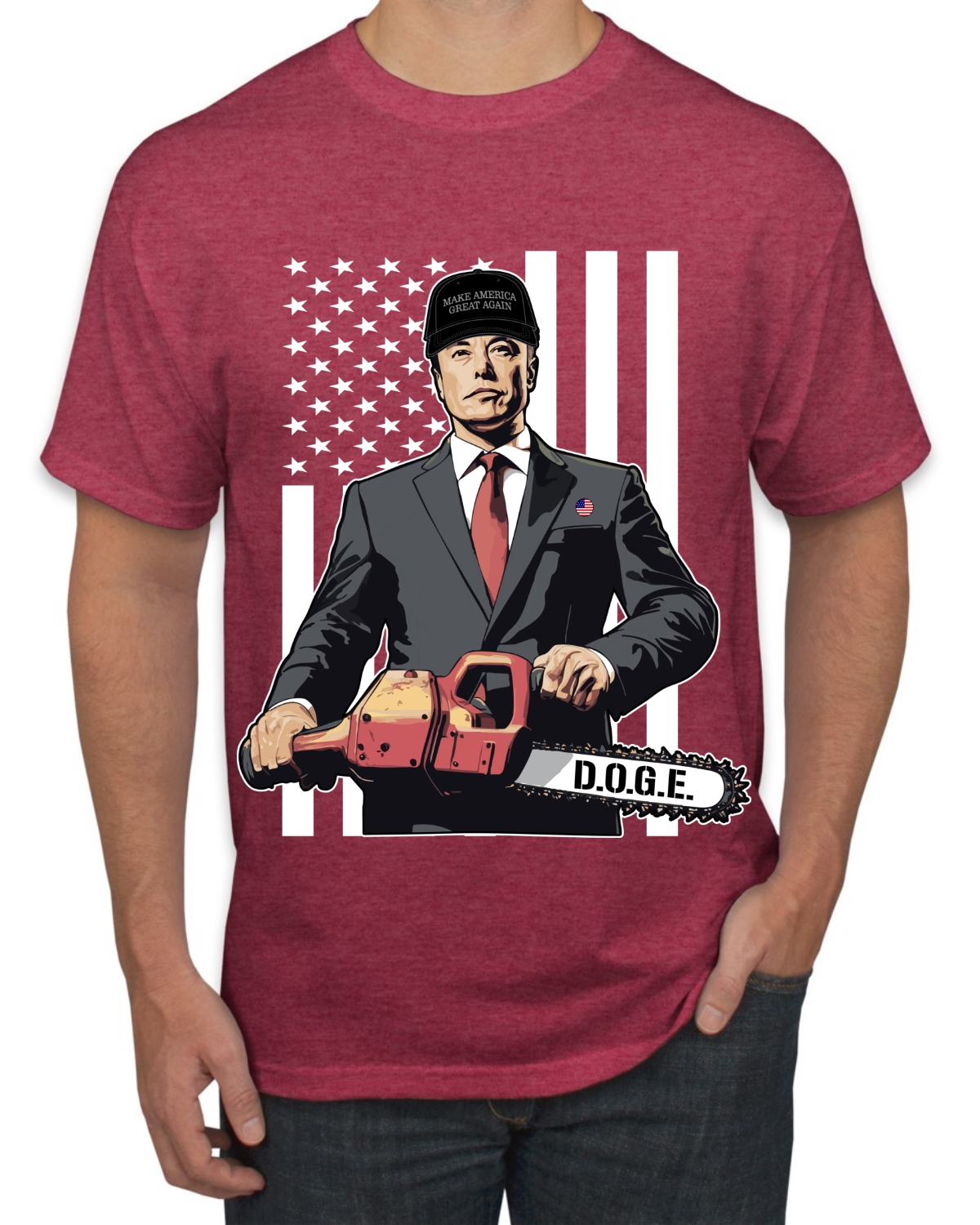 Elon Musk Chainsaw Viral Meme DOGE Dark MAGA Quote Men's T-Shirt - Picture 11 of 14