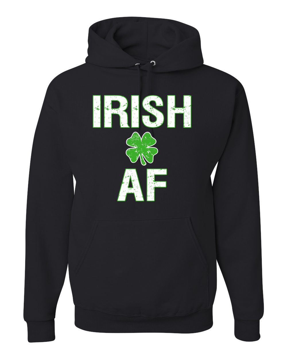 Irish AF Funny Four Leaf Clover St Paddys St Patricks Day Hooded Sweater - Picture 3 of 6