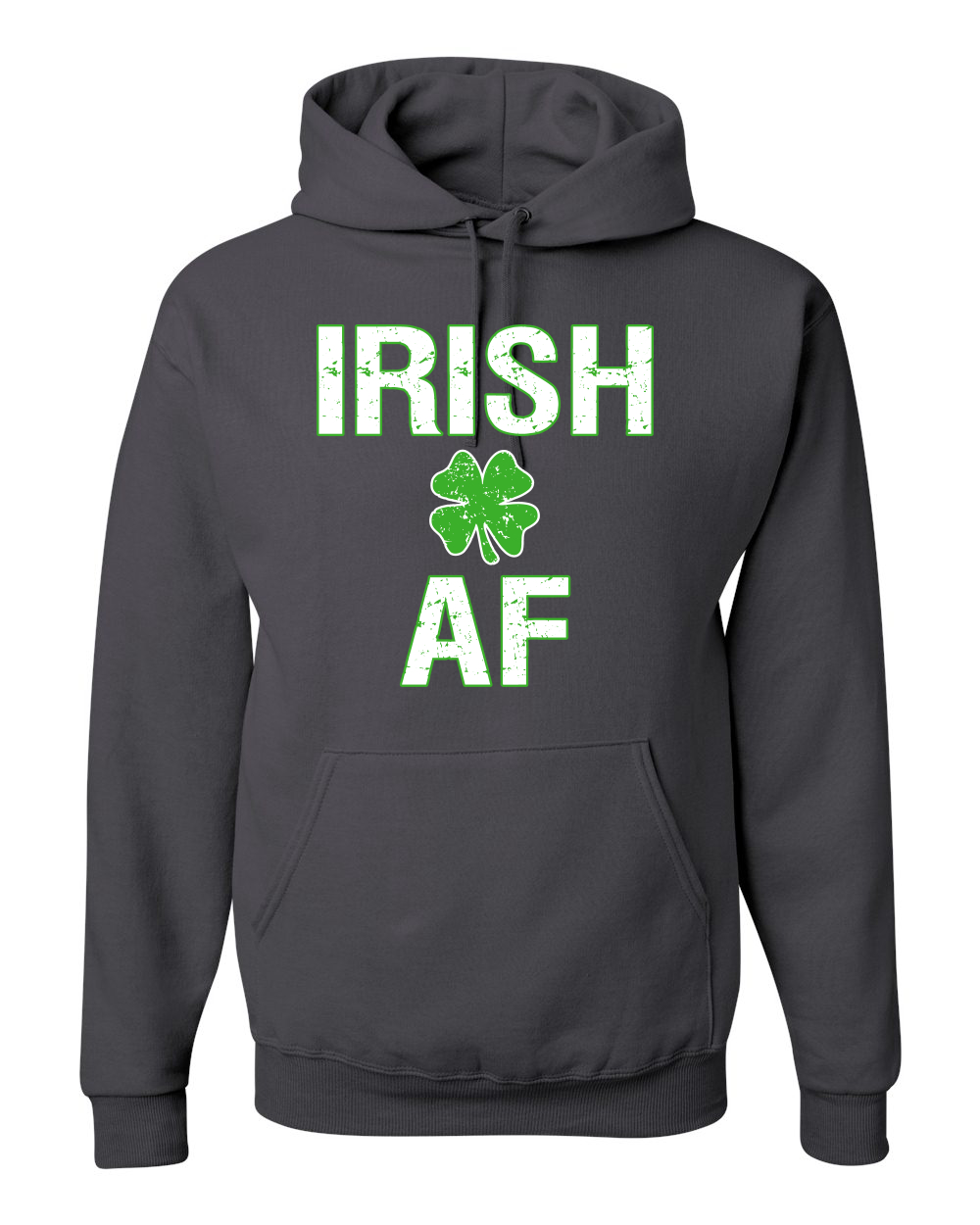 Irish AF Funny Four Leaf Clover St Paddys St Patricks Day Hooded Sweater - Picture 4 of 6