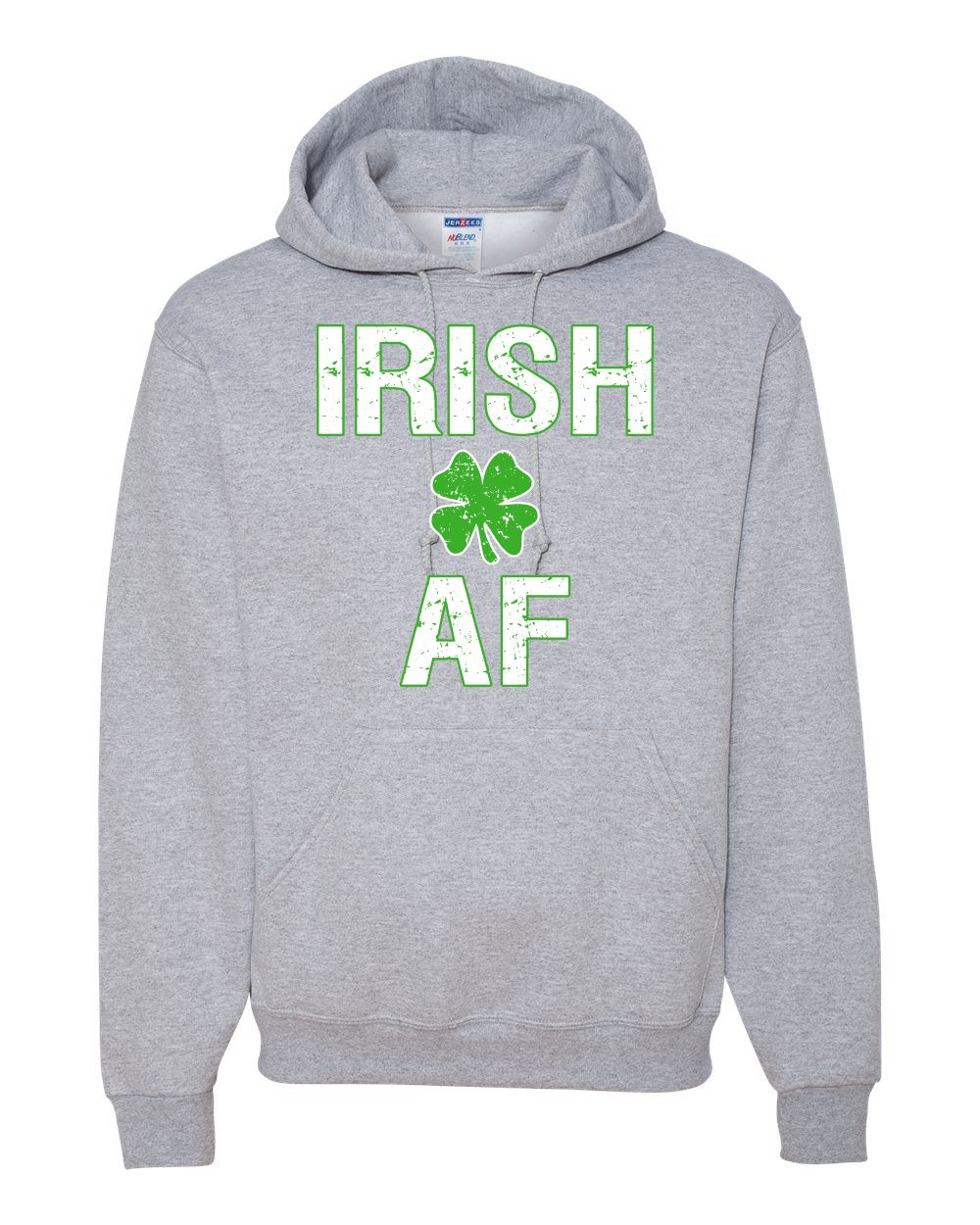 Irish AF Funny Four Leaf Clover St Paddys St Patricks Day Hooded Sweater - Picture 5 of 6