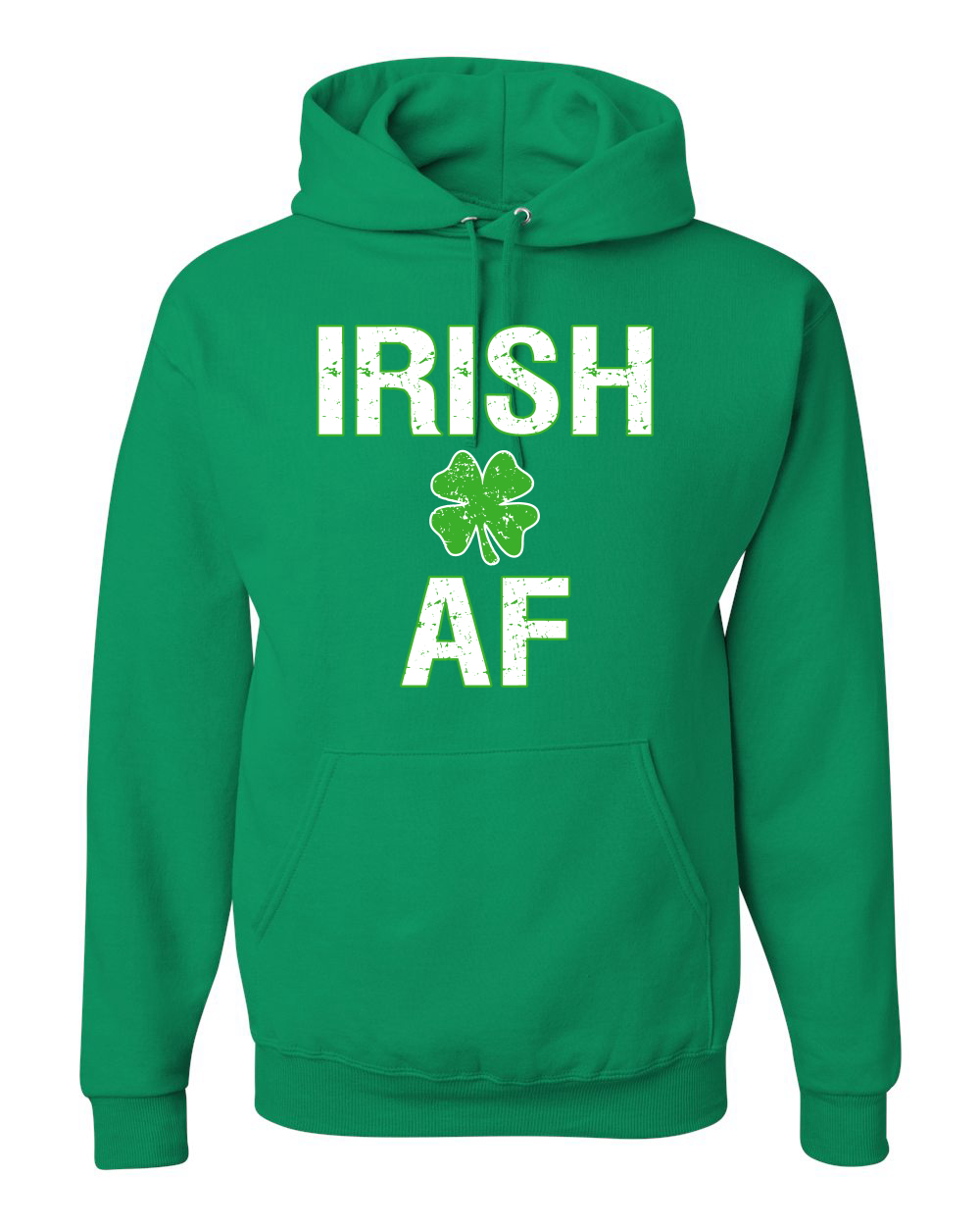 Irish AF Funny Four Leaf Clover St Paddys St Patricks Day Hooded Sweater - Picture 6 of 6