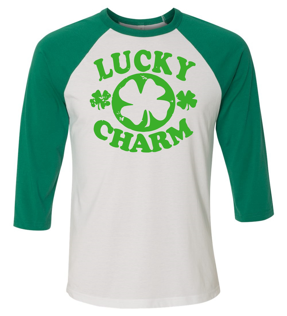 Lucky Shamrock Funny Clover St Patricks Pattys Day Men Women Baseball Tee Shirt - Picture 25 of 27