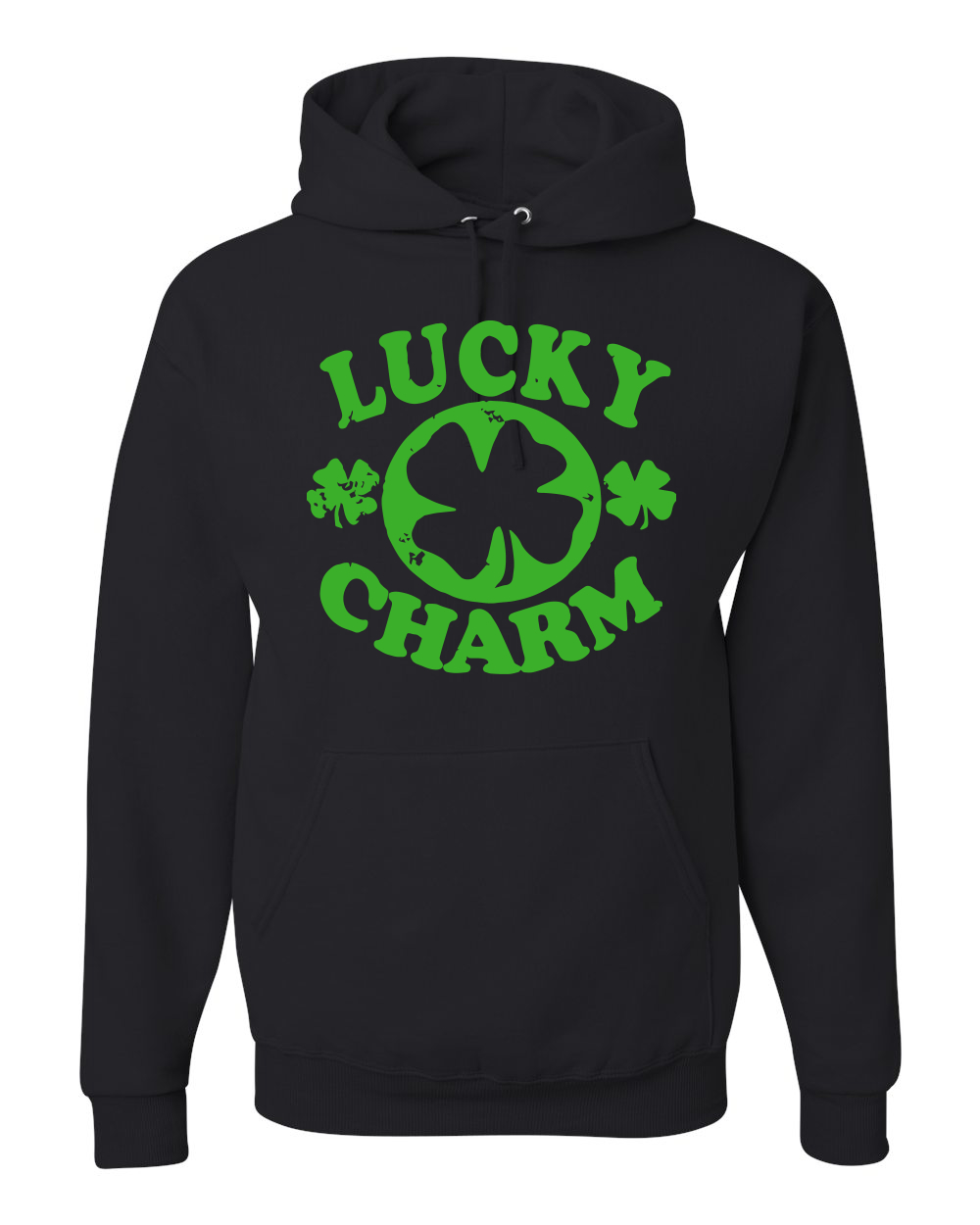 Vintage Lucky Charm Clover Irish Drinking St Patricks Day Hooded Sweater - Picture 3 of 4