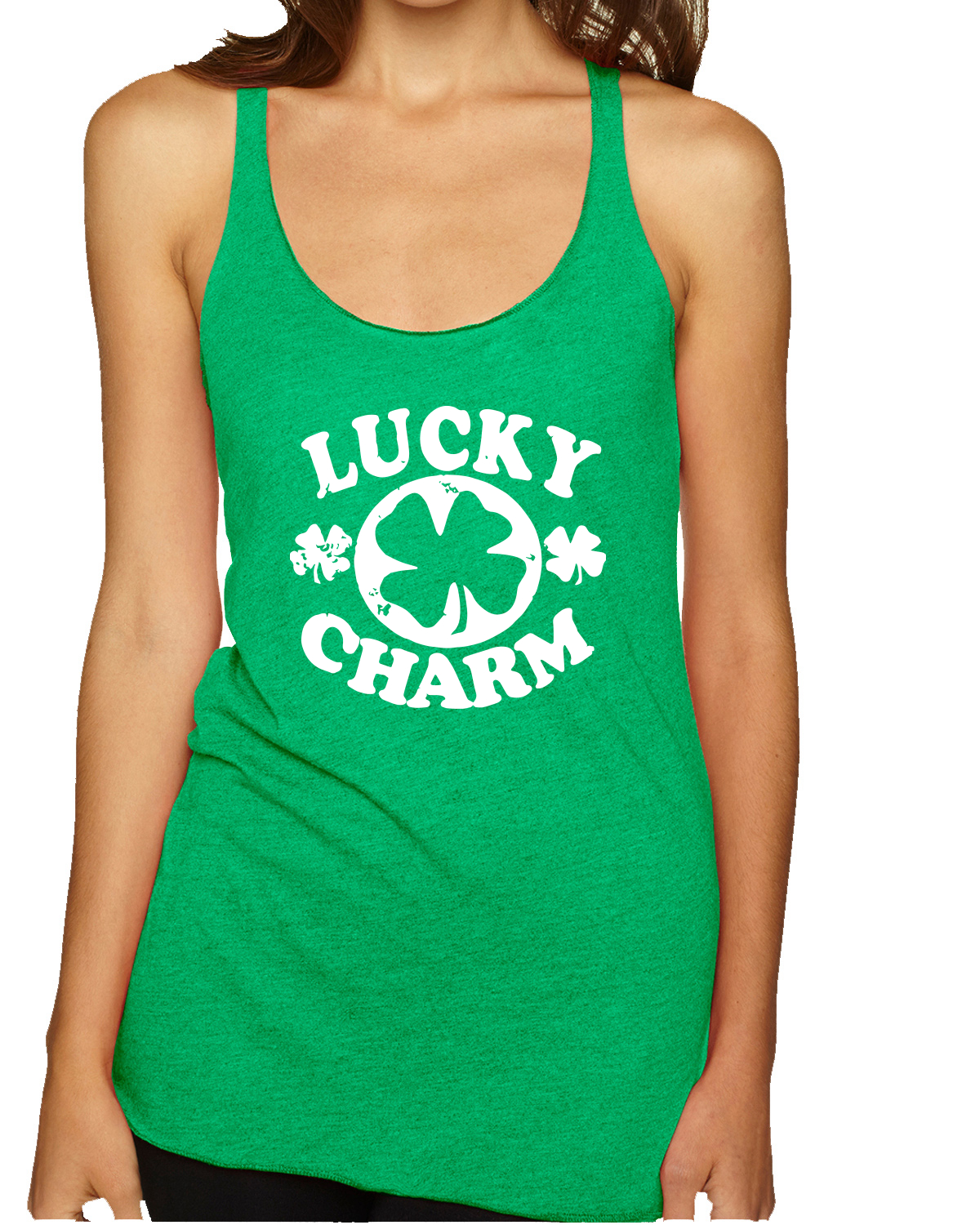 Camiseta sin mangas vintage blanca con encanto trébol irlandés St Patricks día triple mezcla - Imagen 3 de 3