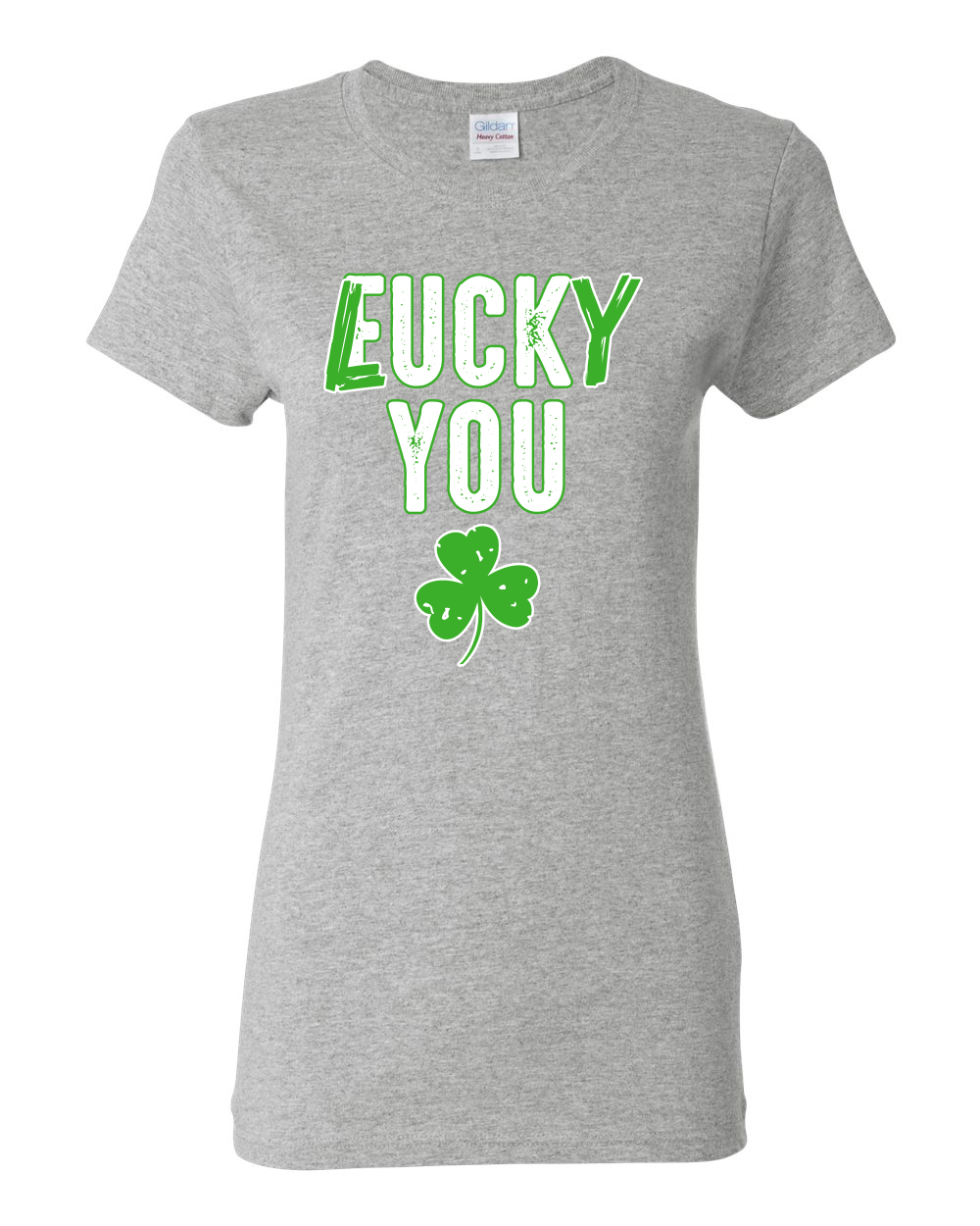 Lucky You F U Funny Irish Clover St Patricks Day Women Graphic Shirt - Picture 5 of 6