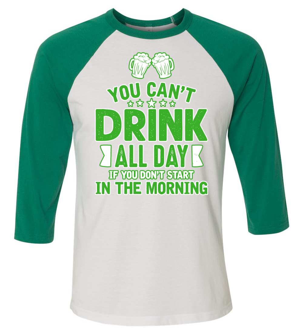 Lucky Shamrock Funny Clover St Patricks Pattys Day Men Women Baseball Tee Shirt - Picture 26 of 27