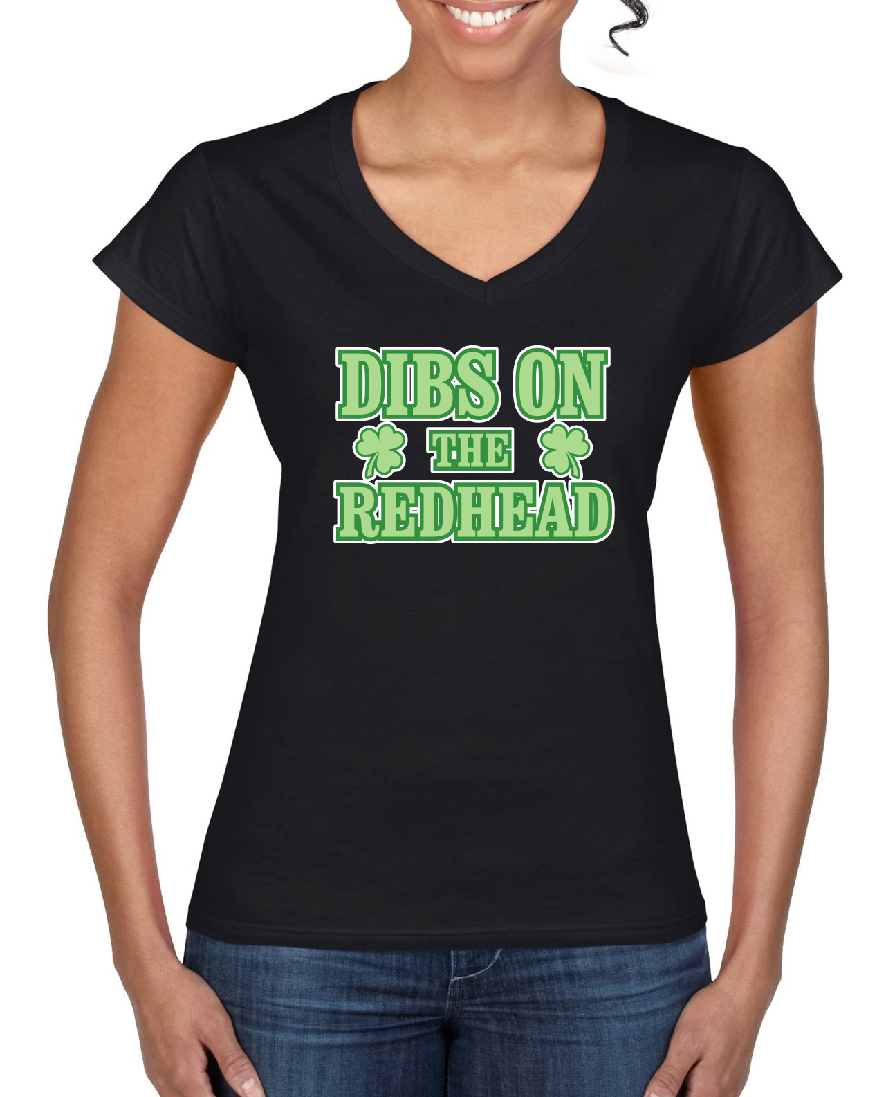 Camiseta Dibs On The Redhead Divertida Irlandesa Bebida Clásica Mujer Estándar Cuello en V - Imagen 3 de 4