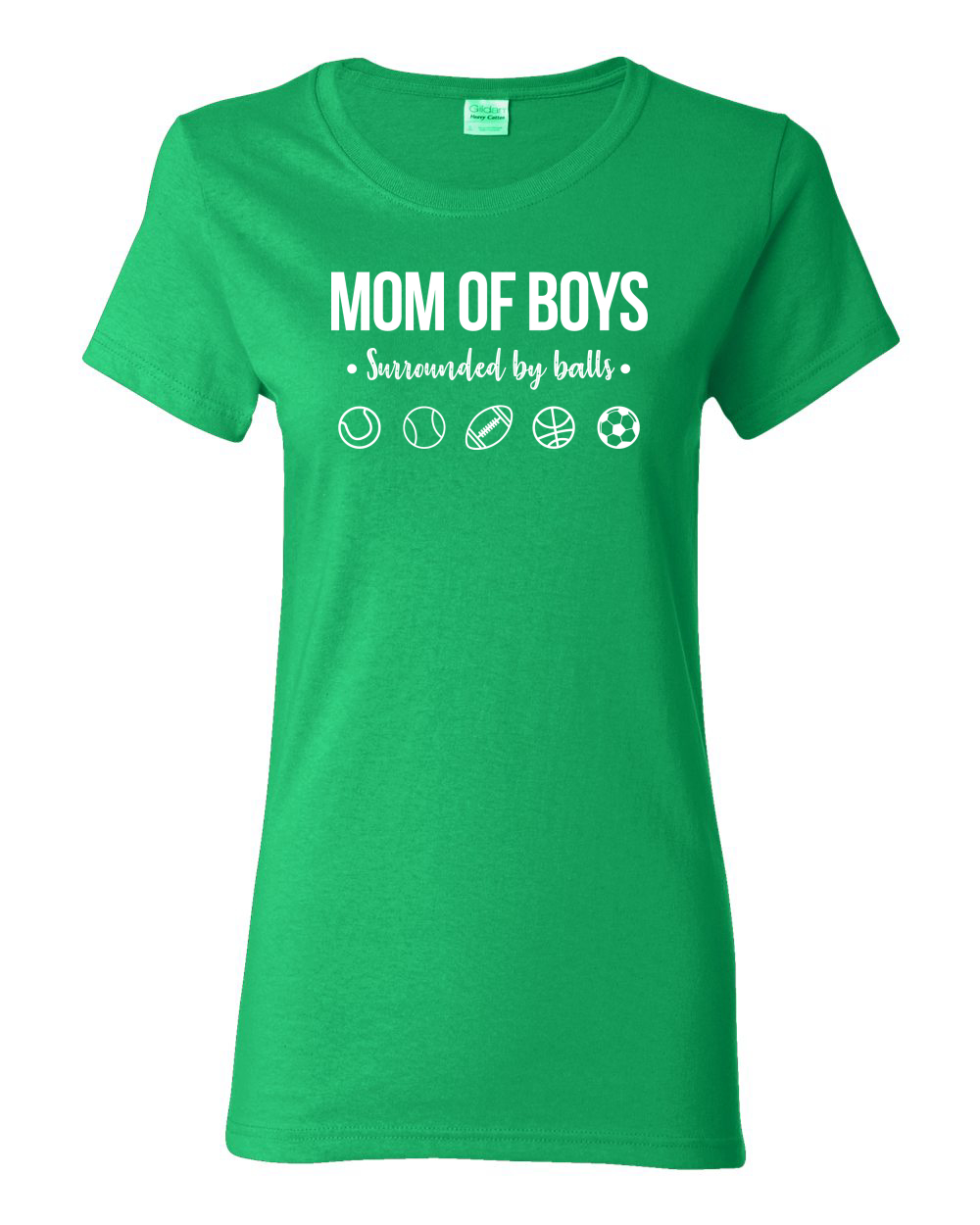 Mom of Boys Surrounded by Balls OutNumbered Wife Gift Women Graphic Shirt - Picture 7 of 16
