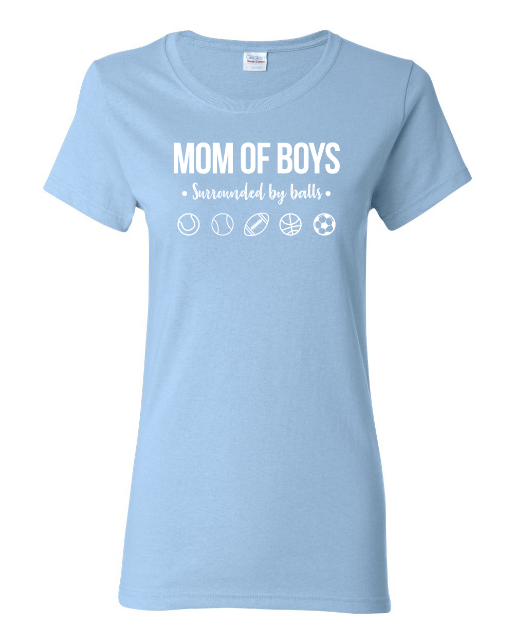 Mom of Boys Surrounded by Balls OutNumbered Wife Gift Women Graphic Shirt - Picture 8 of 16