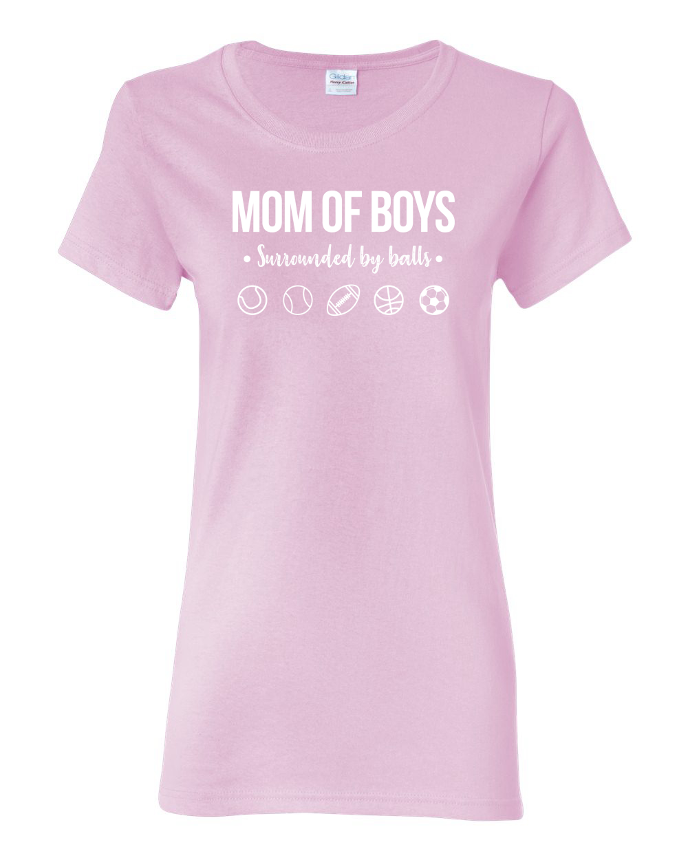 Mom of Boys Surrounded by Balls OutNumbered Wife Gift Women Graphic Shirt - Picture 9 of 16