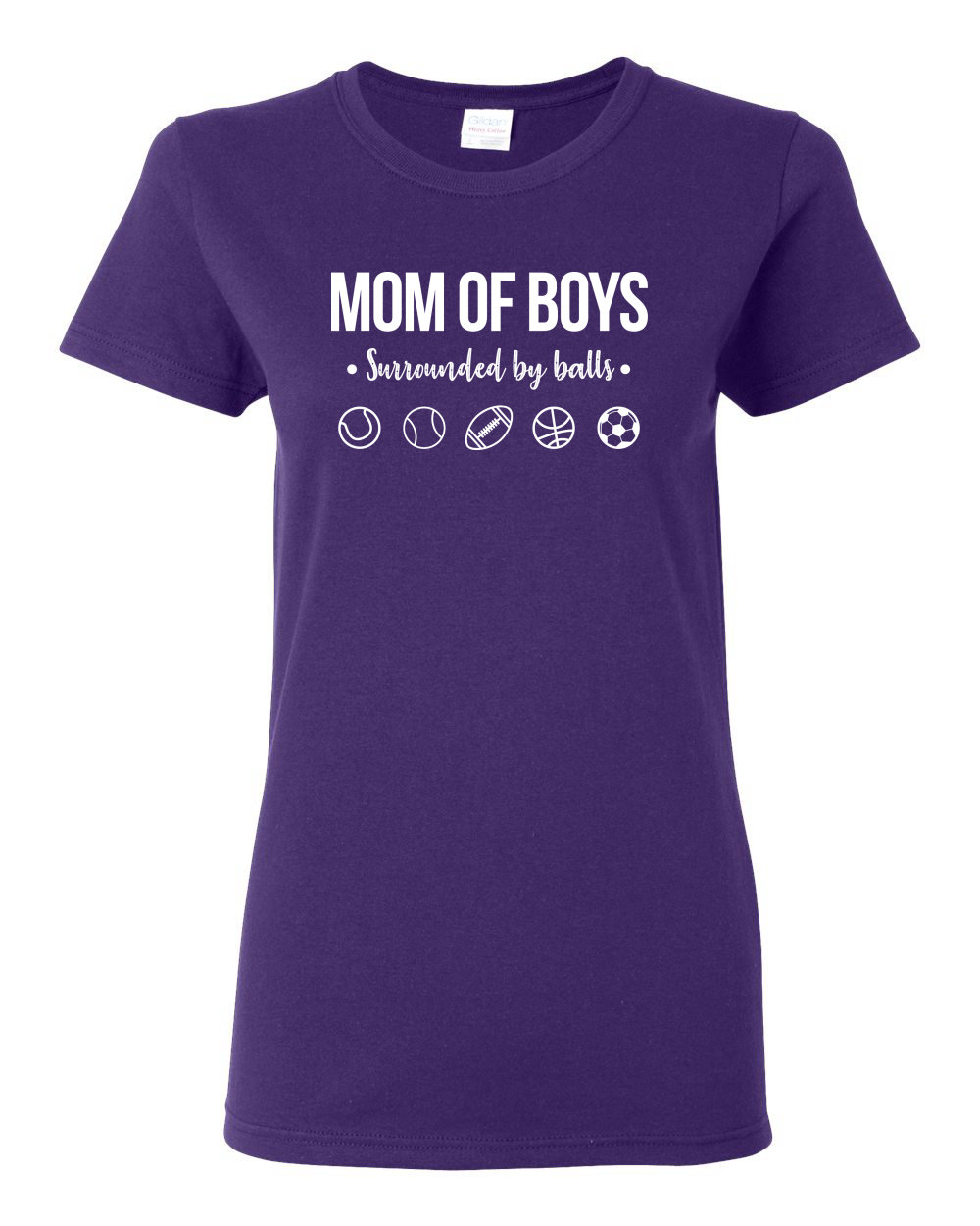 Mom of Boys Surrounded by Balls OutNumbered Wife Gift Women Graphic Shirt - Picture 13 of 16