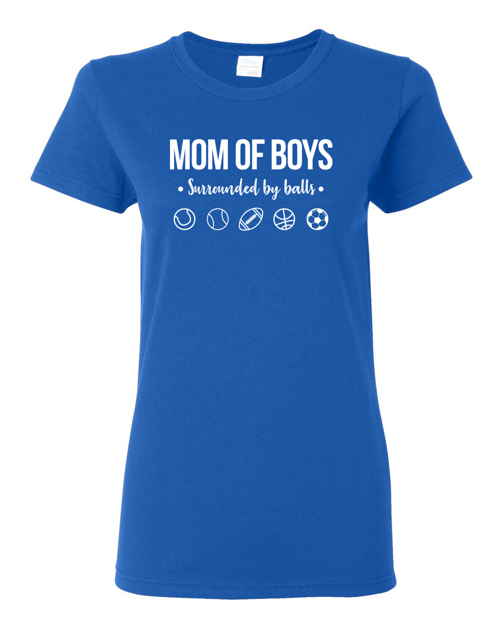 Mom of Boys Surrounded by Balls OutNumbered Wife Gift Women Graphic Shirt - Picture 15 of 16