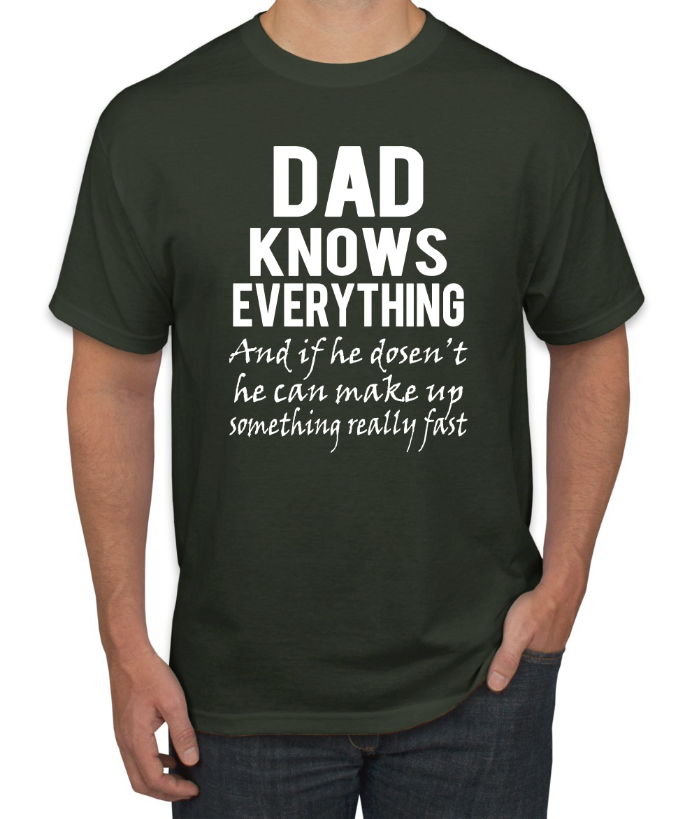 Camiseta divertida del día del padre para hombre Dad Knows Everything Know It All - Imagen 21 de 24