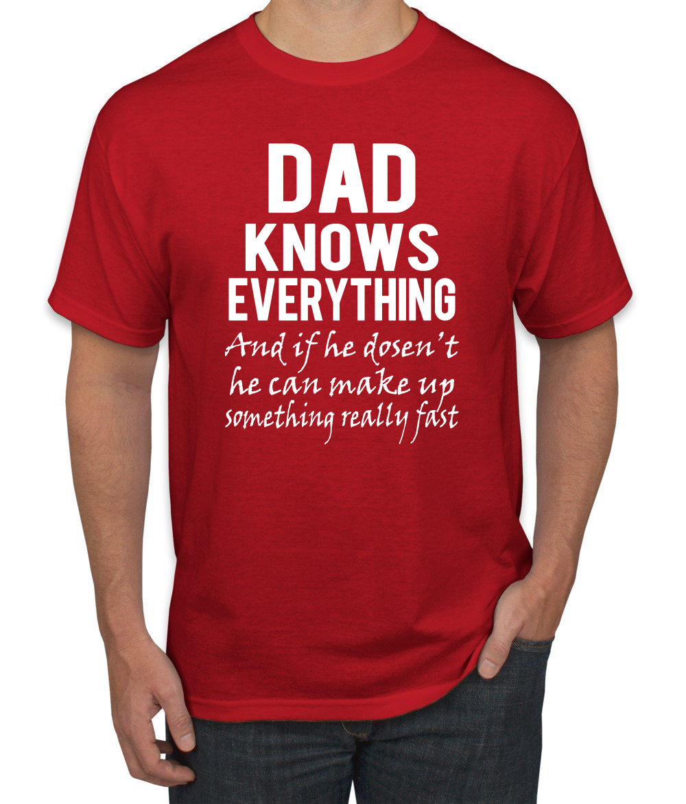 Camiseta divertida del día del padre para hombre Dad Knows Everything Know It All - Imagen 19 de 24