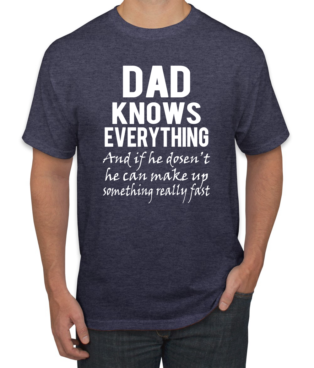 Camiseta divertida del día del padre para hombre Dad Knows Everything Know It All - Imagen 23 de 24
