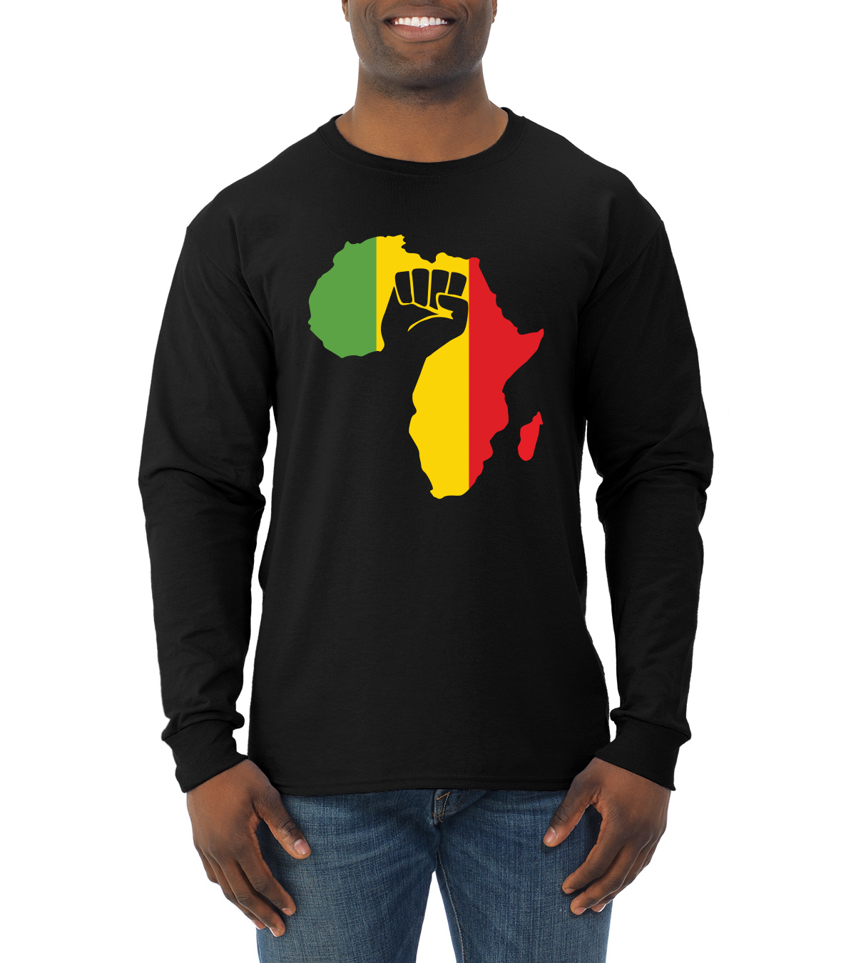 Love Africa Pride Map Power Fist Freedom Black History Month Gift Men Shirt