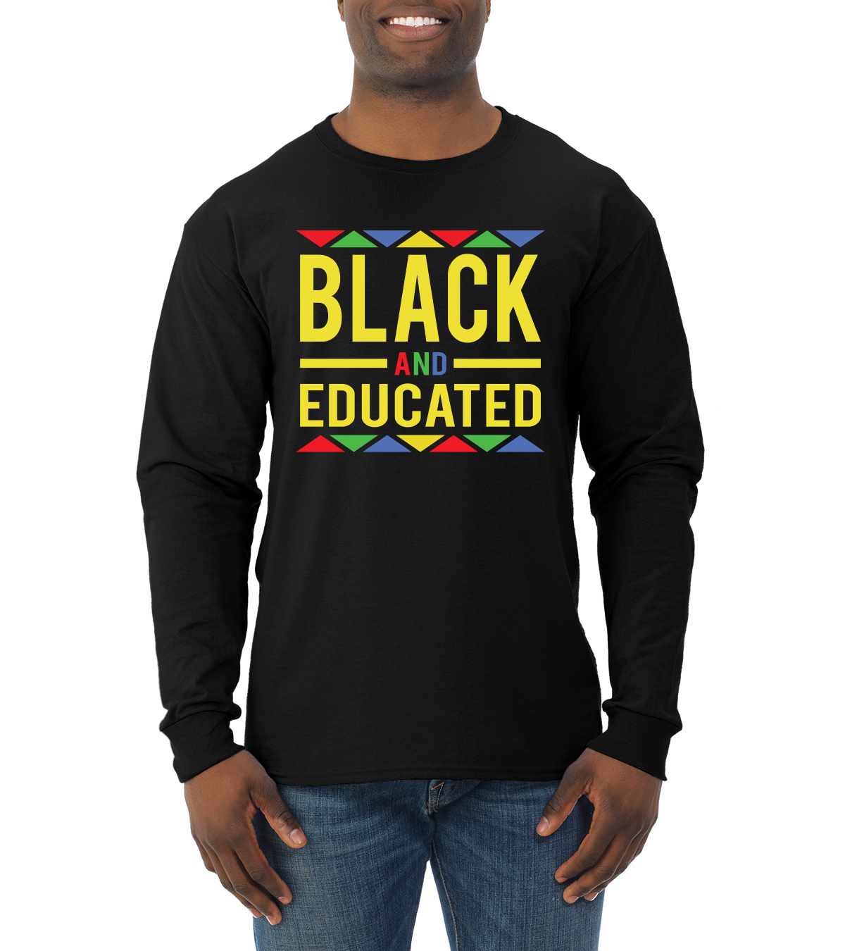 Black And Educated Black History Month Men Long Sleeve Shirt